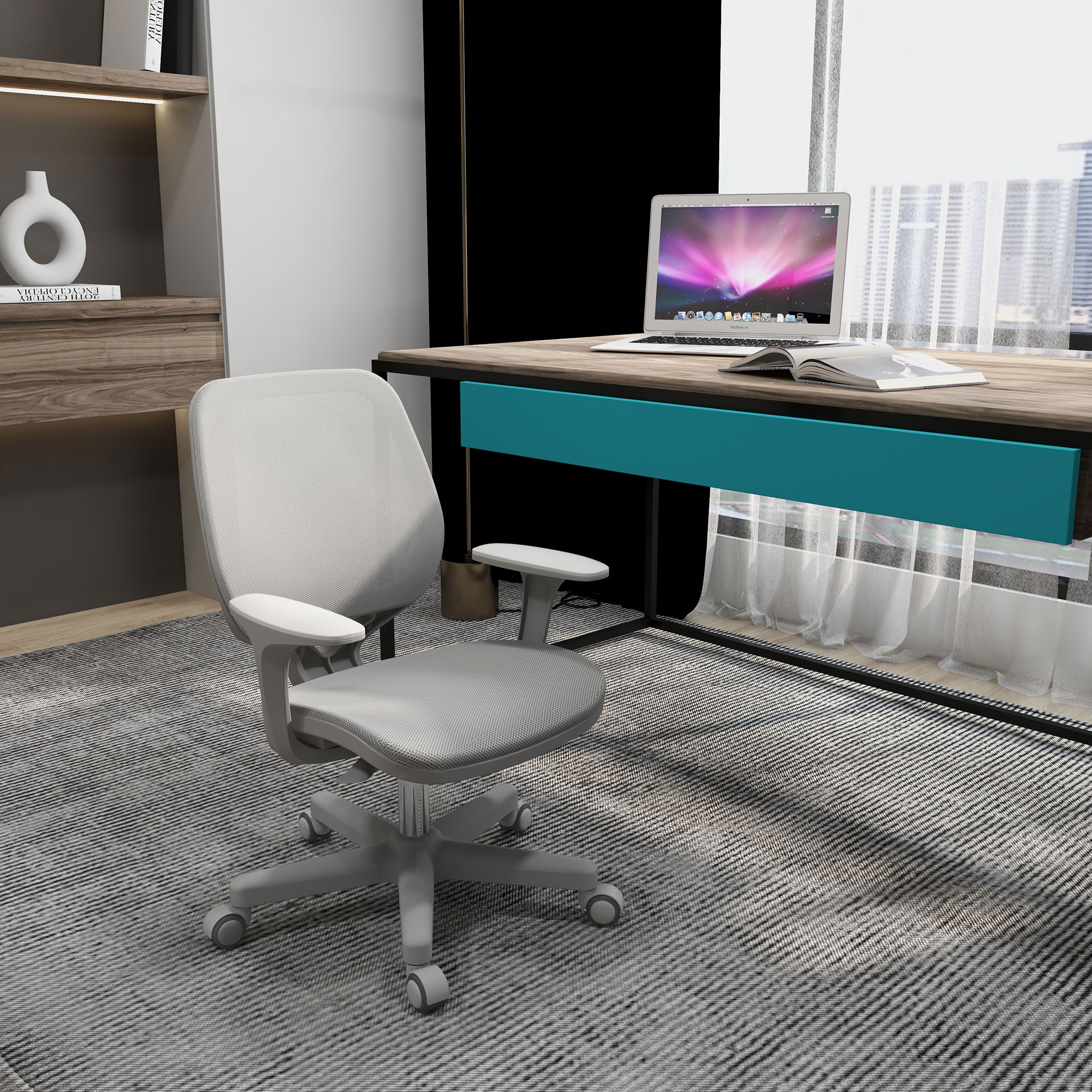 Vinsetto 44-56cm Mesh Back Office Chair Grey 2