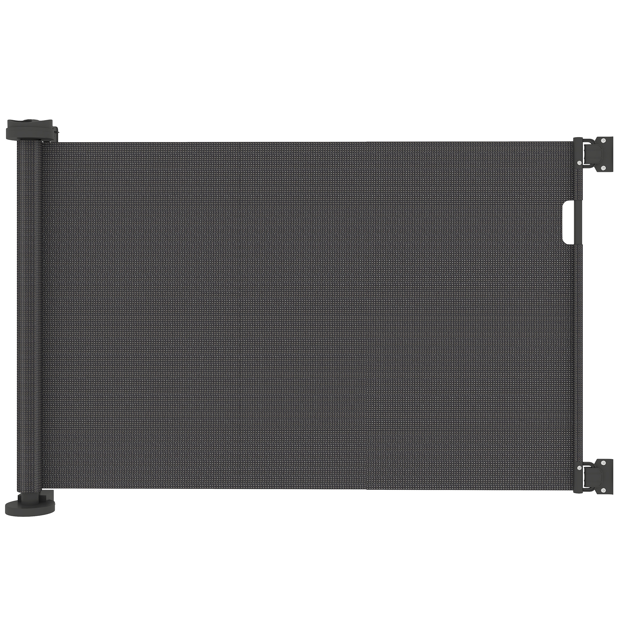 PawHut Barrera de Seguridad para Perros Retráctil con Interruptor de Cierre para Puertas Escaleras Pasillos 142x10x87 cm Negro