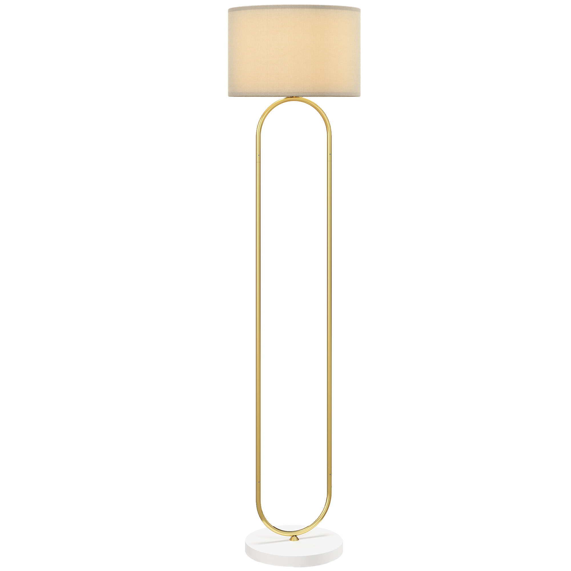 Lampada Da Terra HOMCOM In Metallo Oro Con Due Paralumi Globo In Vetro Smerigliato Bianco: Elegante 155,5 Cm Con Interruttore A Pedale, E14.