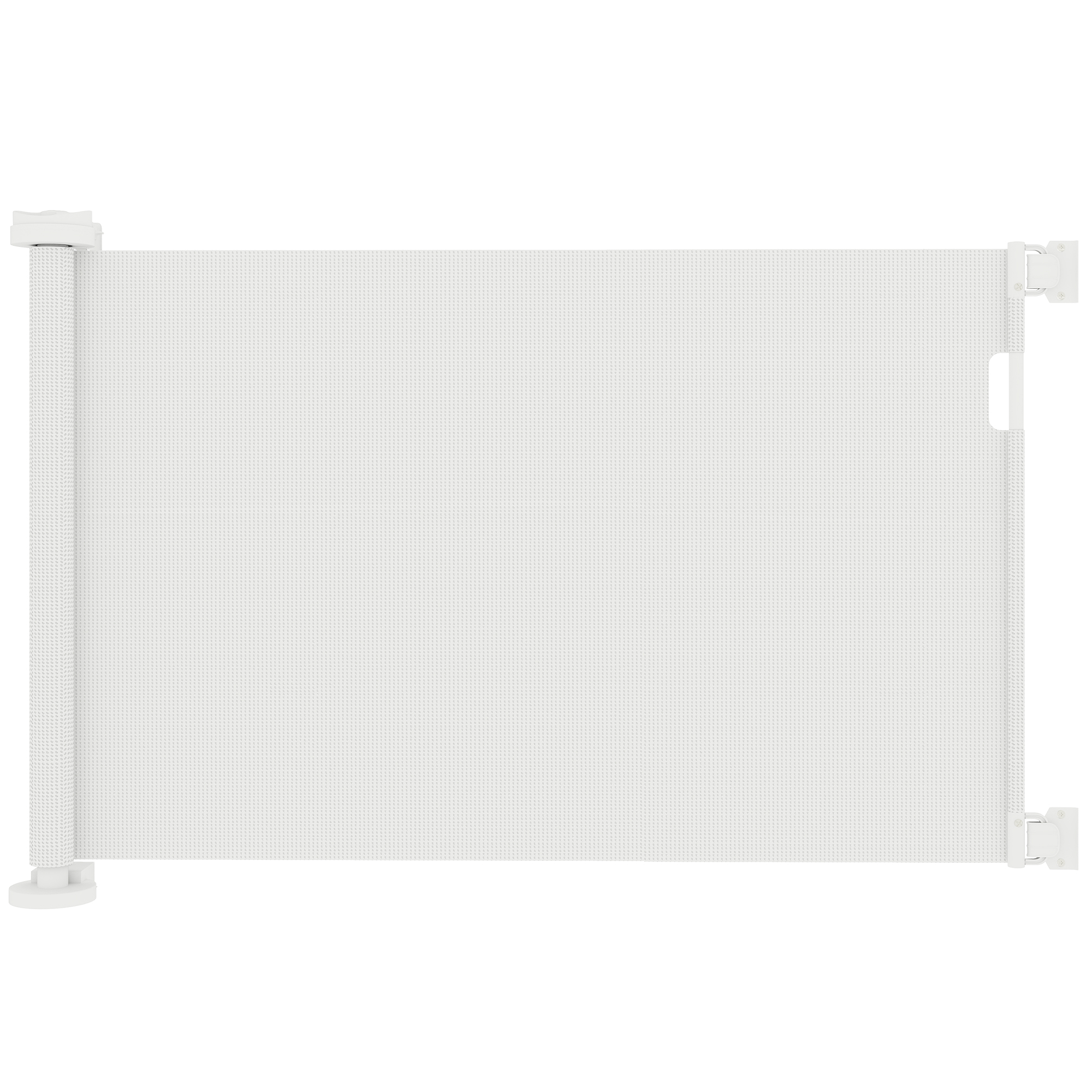 PawHut Barrera de Seguridad para Perros Retráctil con Interruptor de Cierre para Puertas Escaleras Pasillos 142x10x87 cm Blanco