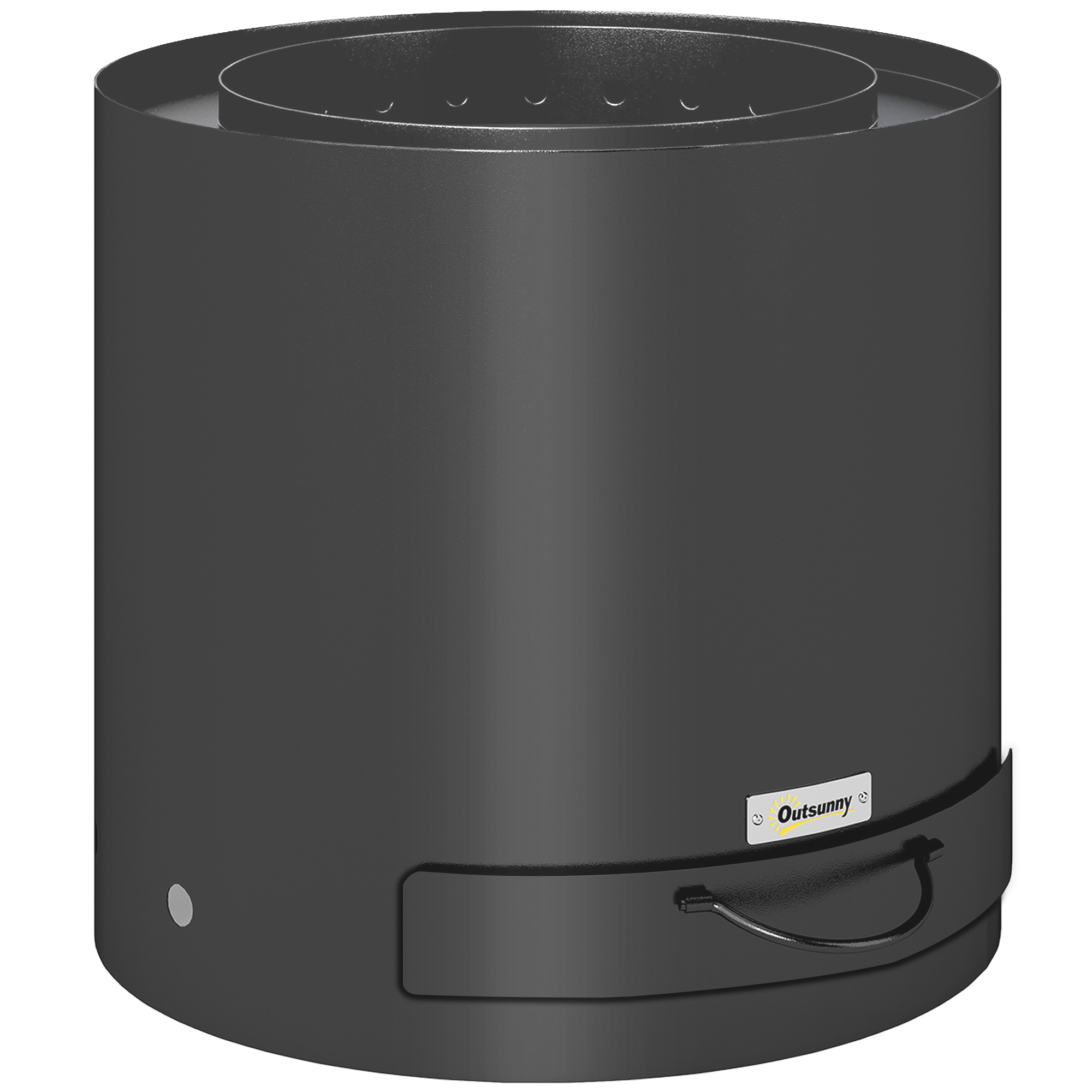 Outsunny Brasero Exterior Redondo con Bandeja para Cenizas y Atizador Protector de Chispas para Jardín Terraza Ø45x42 cm Negro