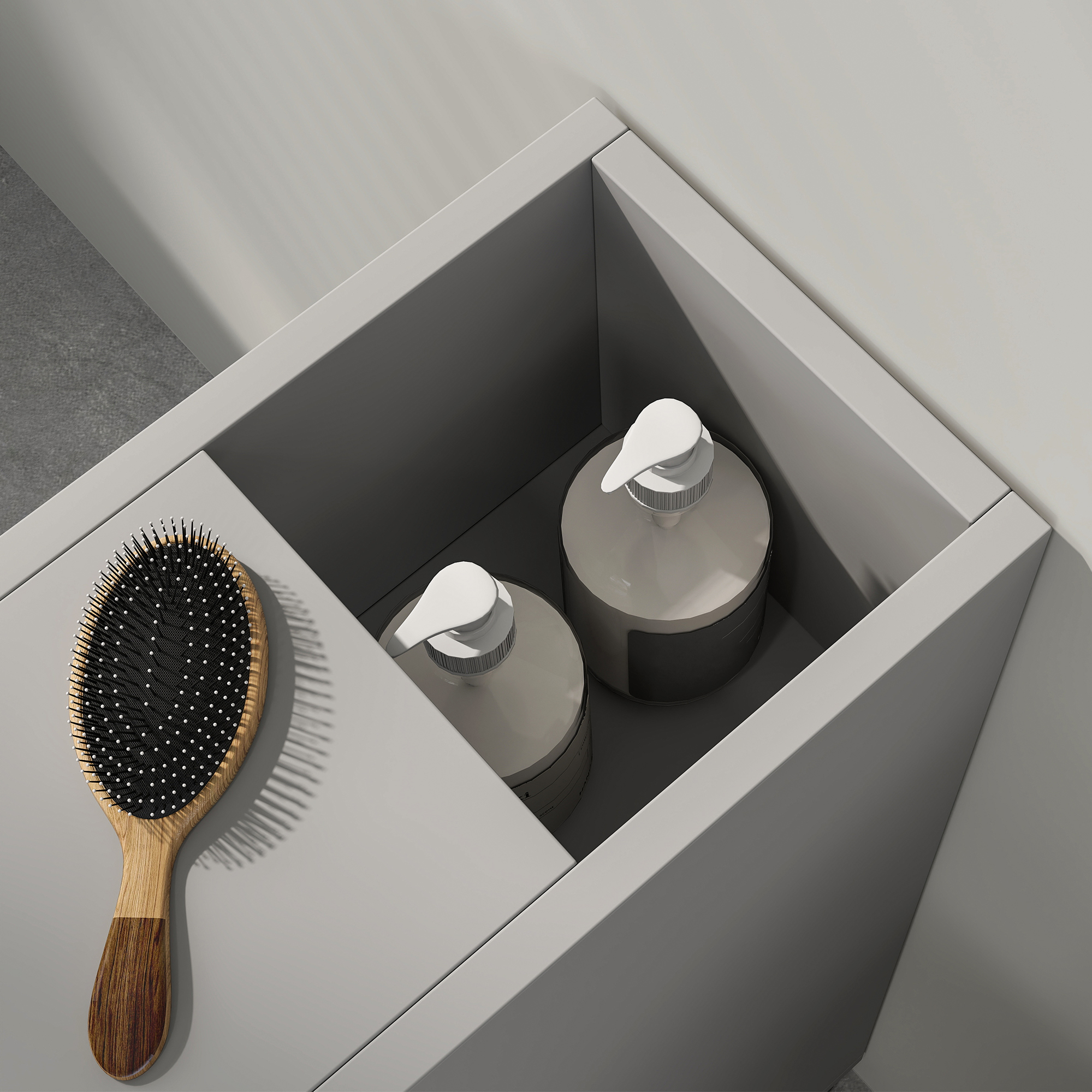 kleankin Slimline Bathroom Storage Cabinet Grey 9