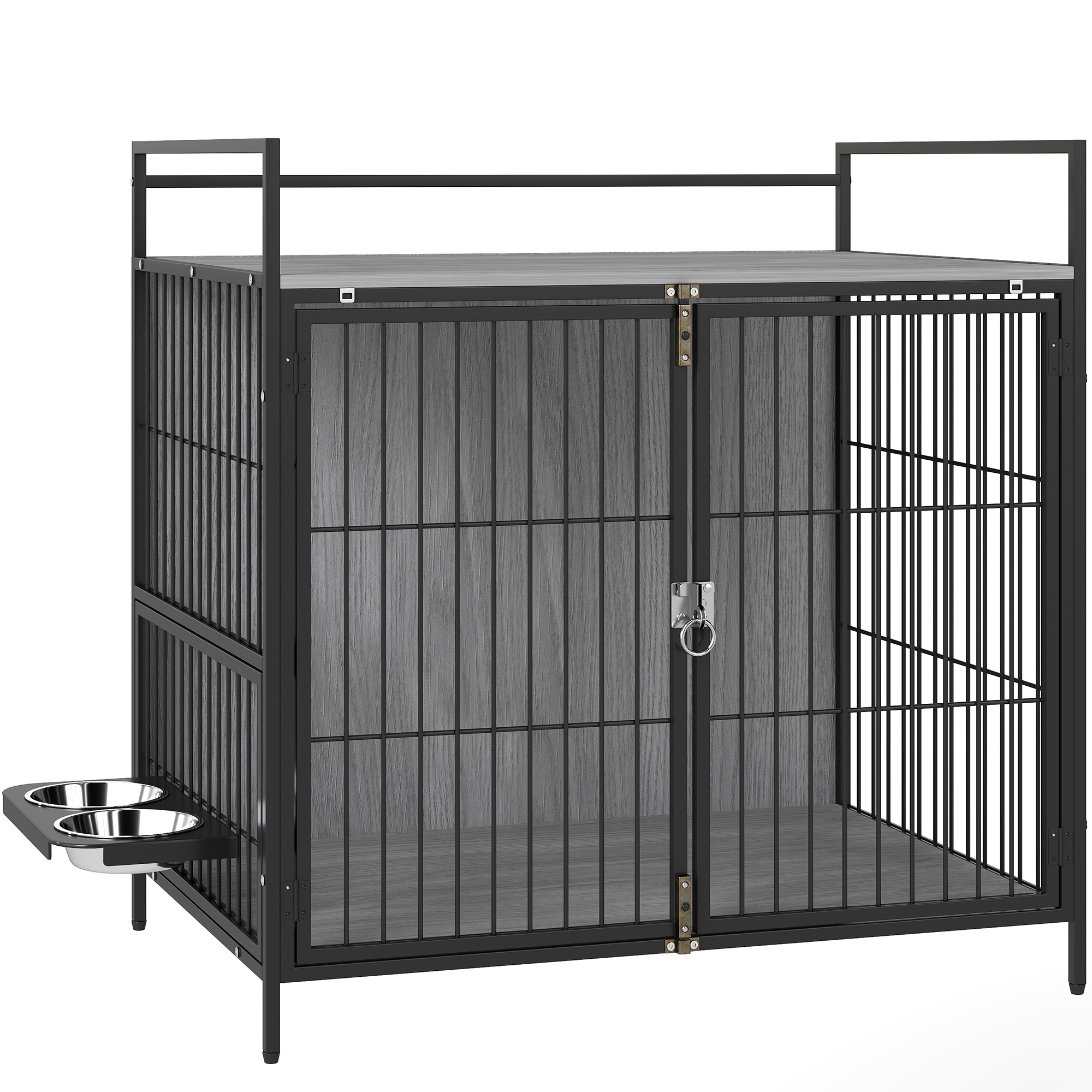PawHut Dog Crate Furniture with Anti-Chew Resistant Mesh, Anti-Escape Single Door, for Extra Large Dogs, 118 x 80 x 92 cm