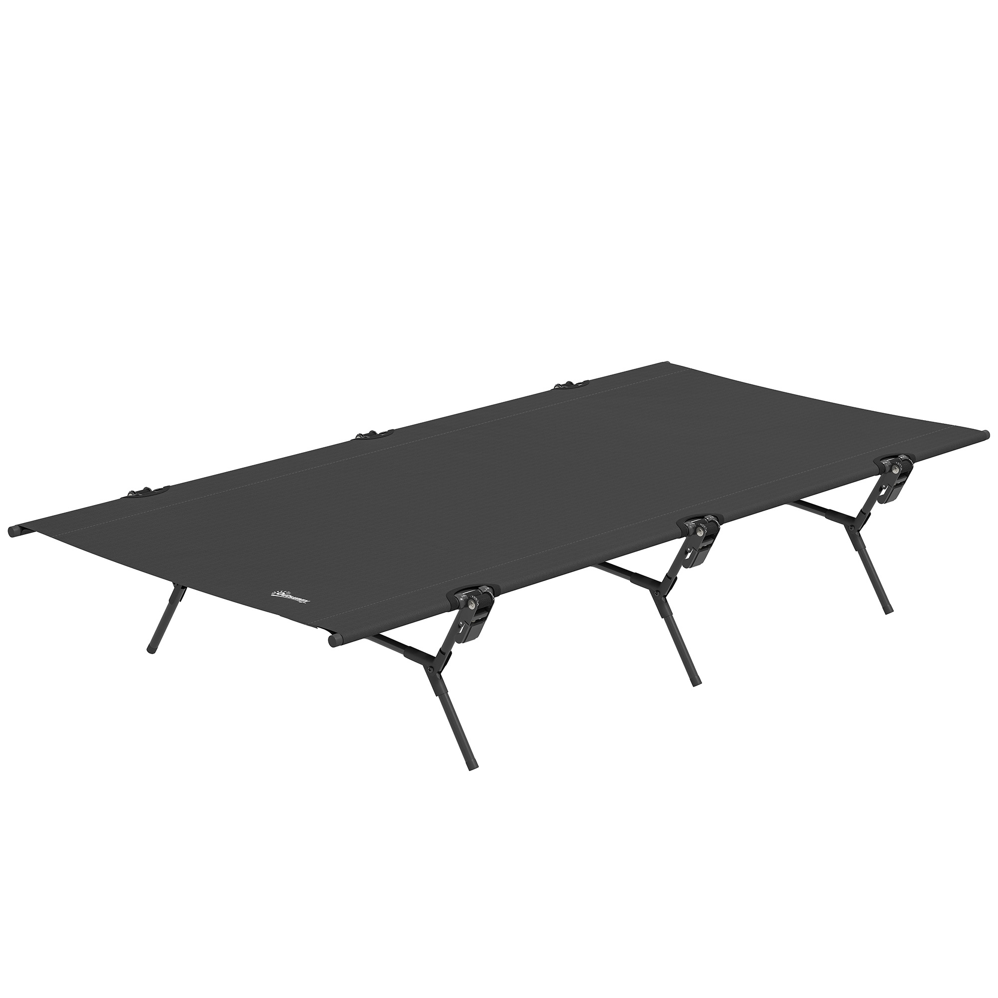 Outsunny Feldbett faltbar Campingbett mit Tragetasche 200 x 100 x 36 cm Gästebett bis 120 kg Extra Breit Campingliege für Erwachsene Klappbett für Indoor, Outdoor, Garten Camping Reisen Schwarz   Aosom – Outsunny