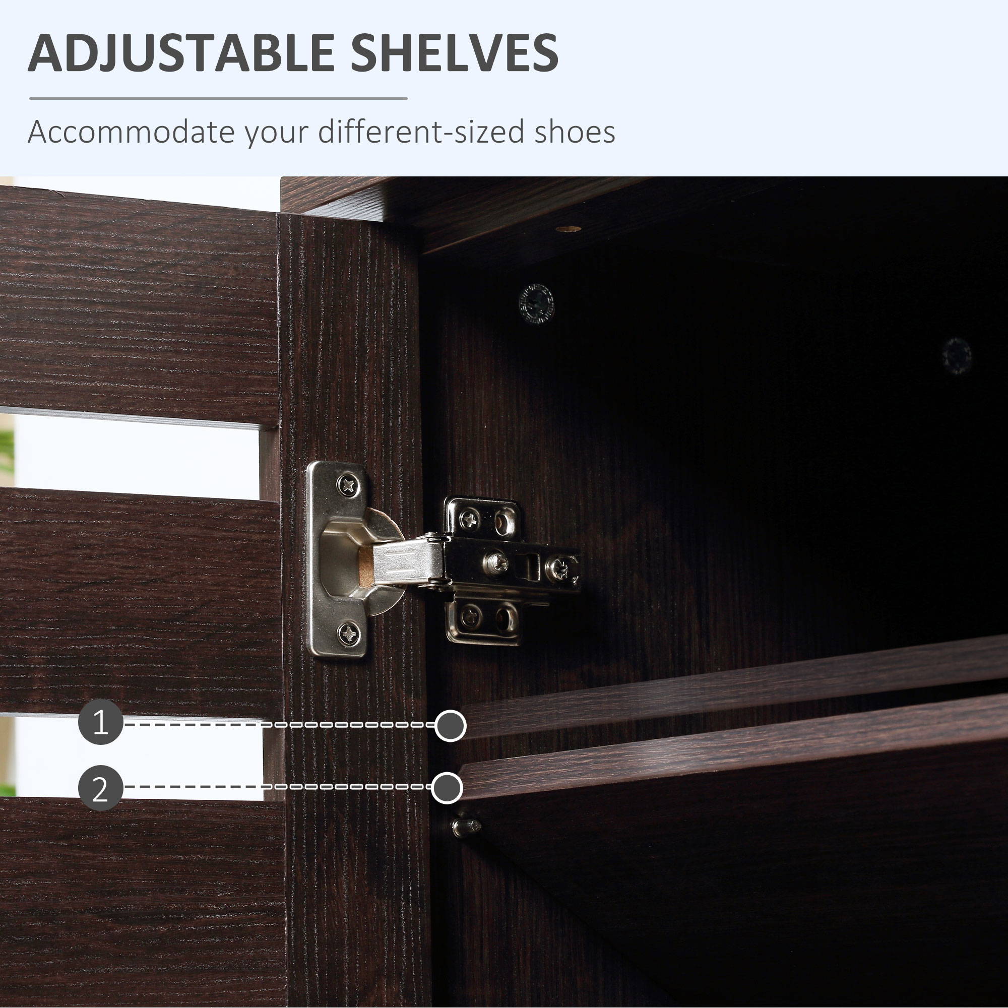 HOMCOM 15 Shoe Storage Cabinet Wood-Effect 6