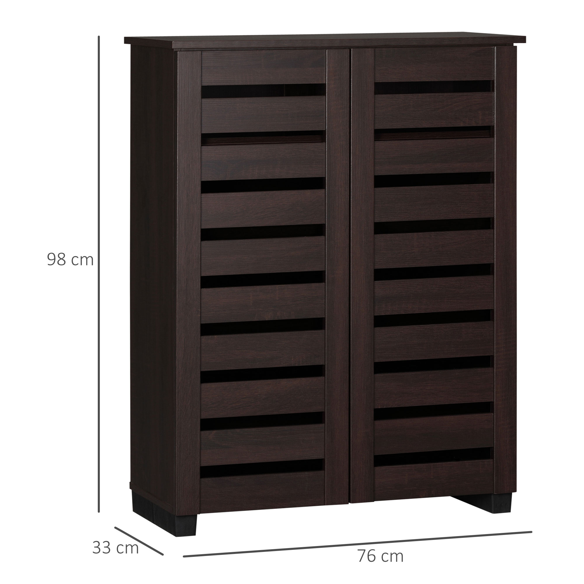 HOMCOM 15 Shoe Storage Cabinet Wood-Effect 3