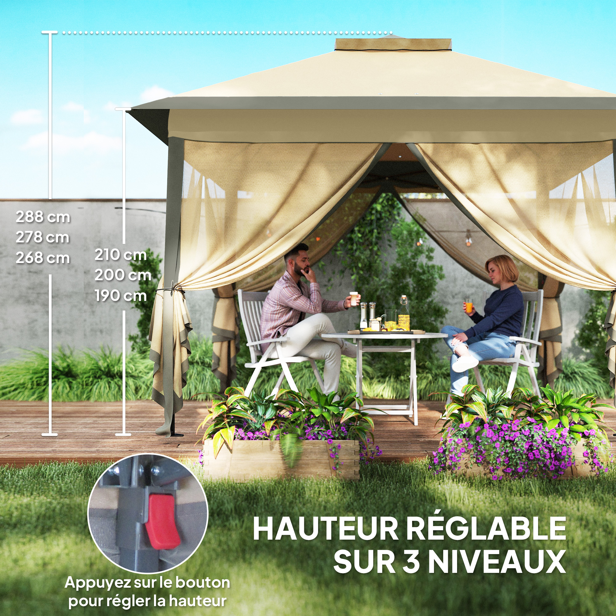 Camping Tente Tente Pop up avec Moustiquaire et Sac de