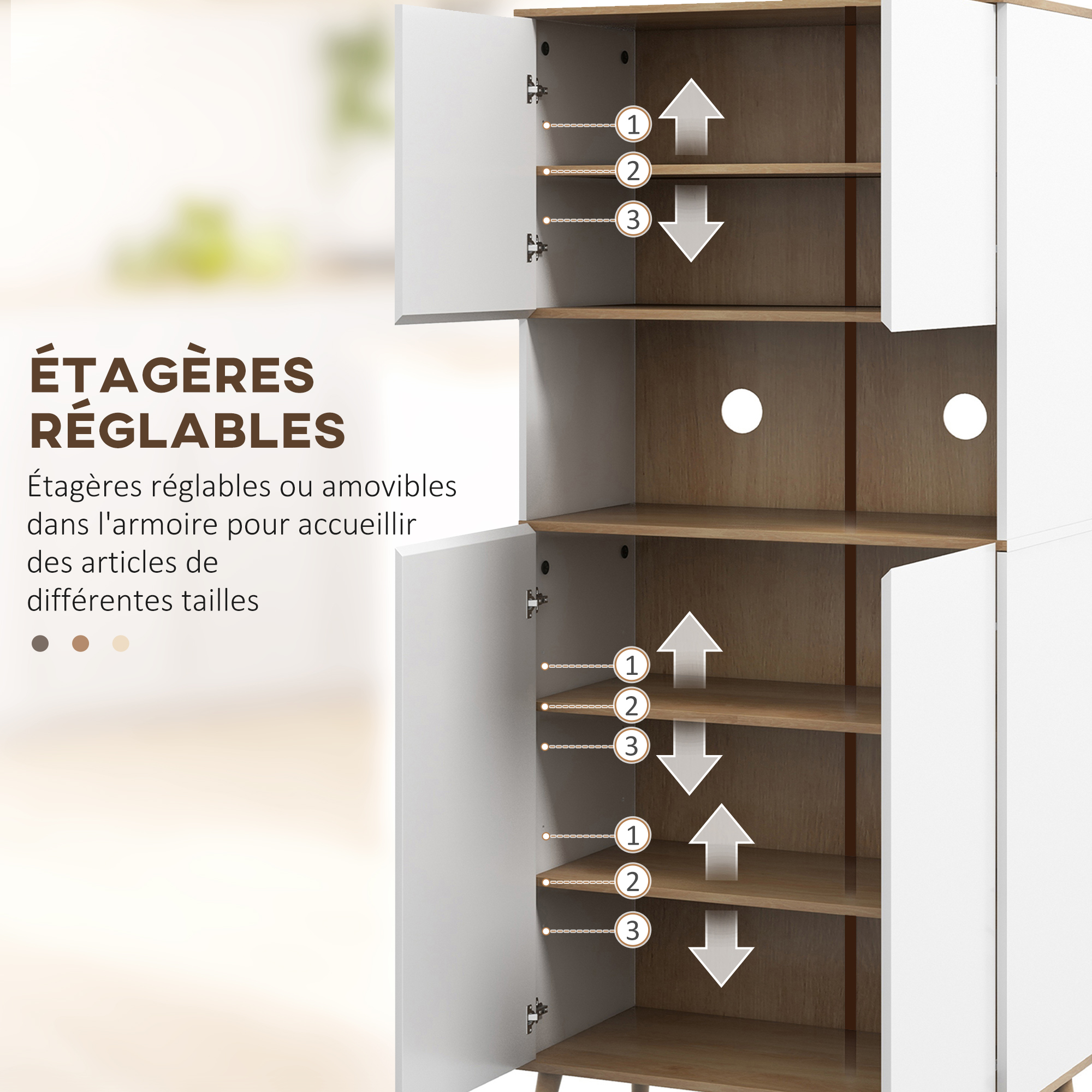HOCO Buffet De Cuisine Rustique Avec 2 Portes De Style Grange, Euble