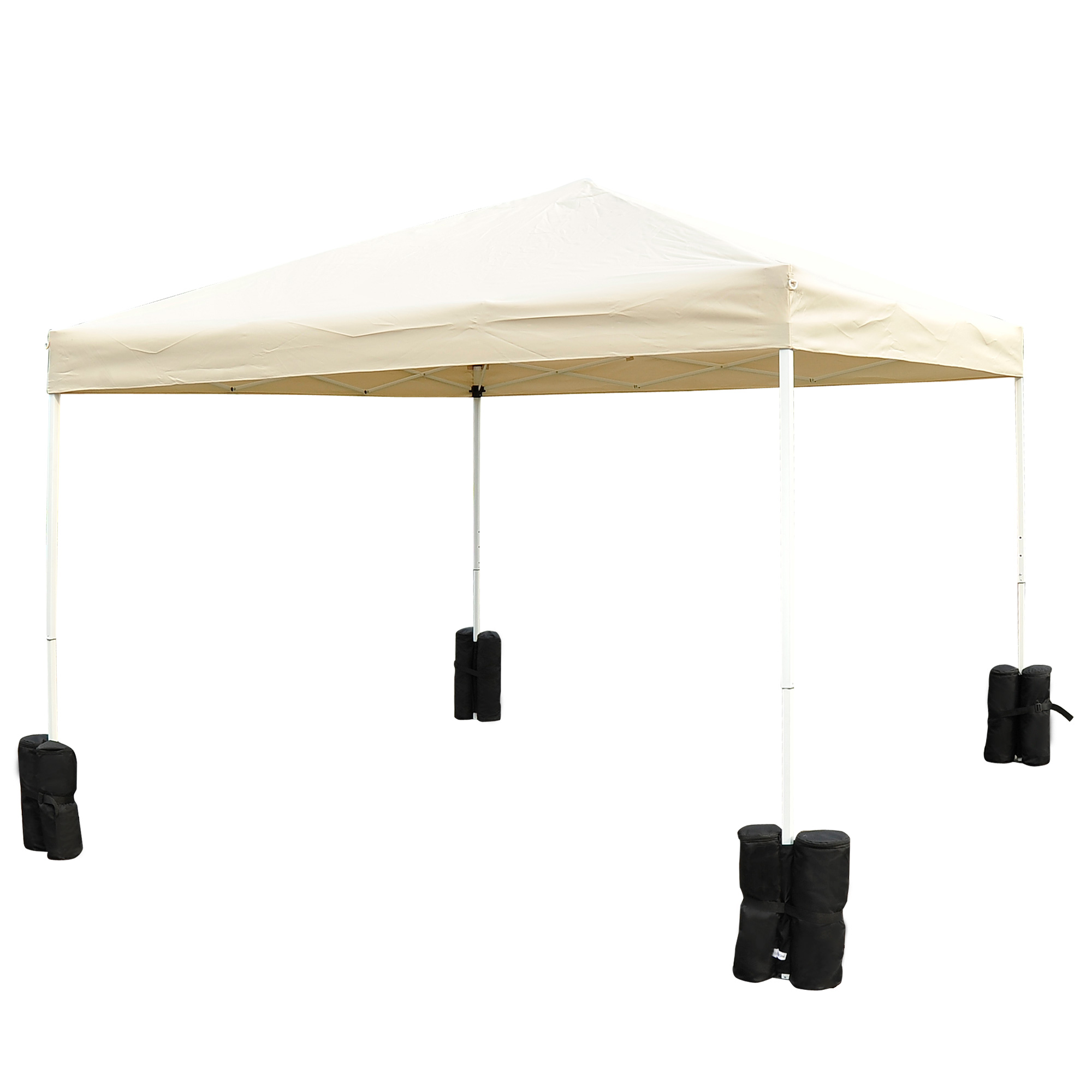 Outsunny Pack de 4 Sacos de Lastre Rellenables para Carpa Tienda y Cenador Volumen Máx. 15kg Ø14x42 cm Color Negro
