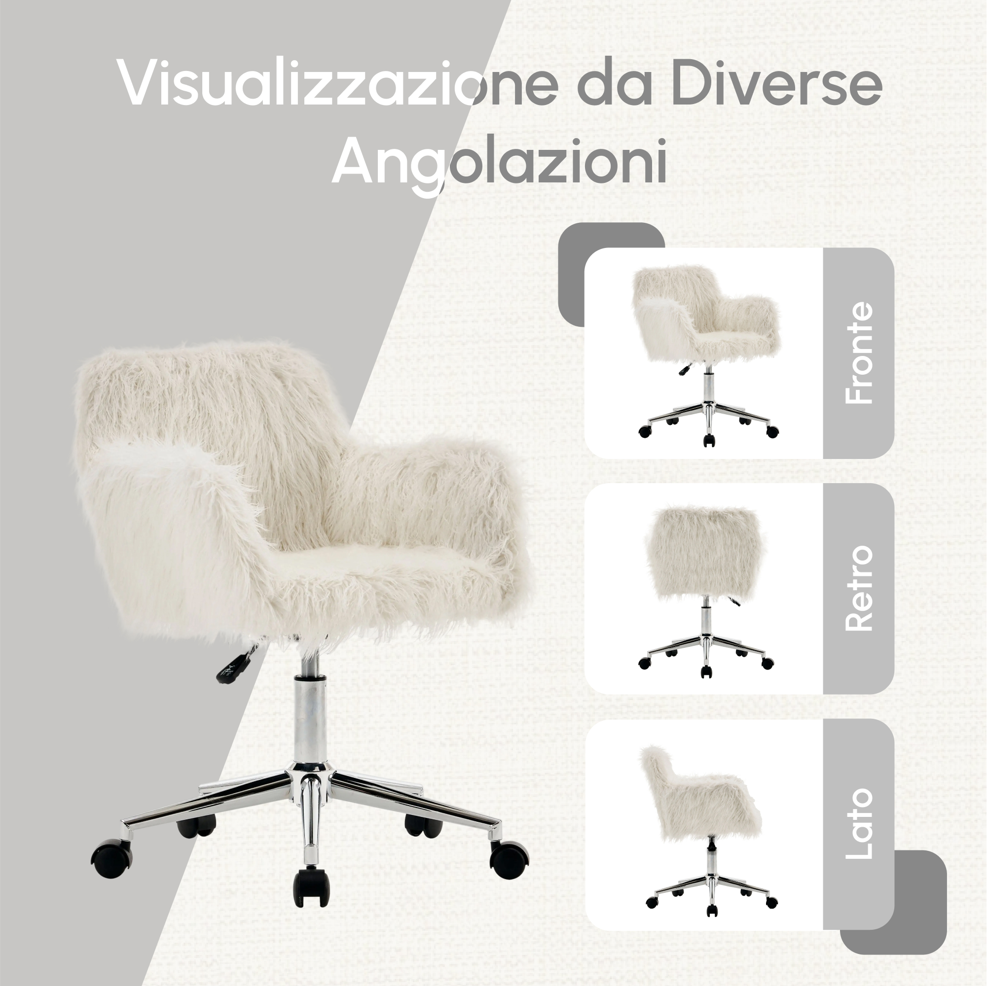 Sedia da Ufficio con Ruote, Sedia Scrivania a Gambe Incrociate Rivesti