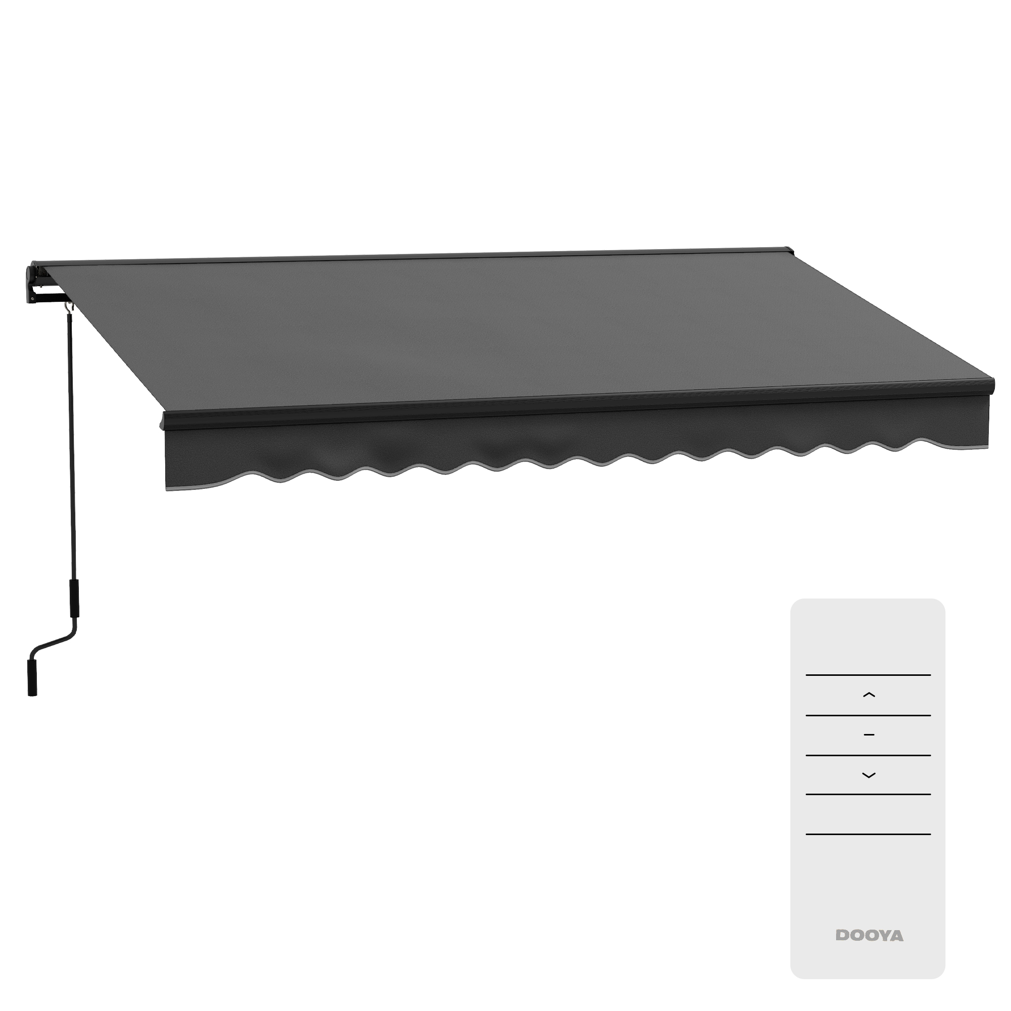 Outsunny 2.5 x 3.5m Aluminium Frame Electric Awning, with Remote Dark Grey 2