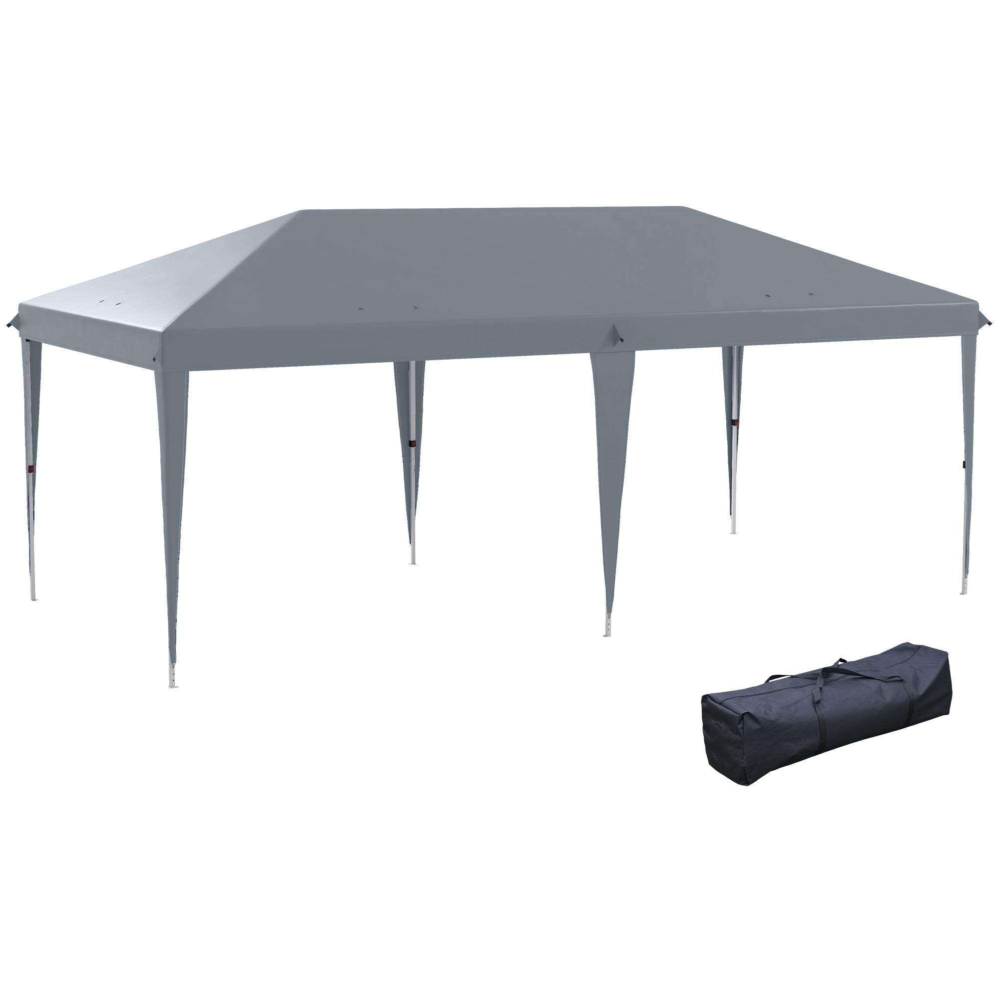 Outsunny Carpa Plegable Gazebo 6x3 m con Altura Ajustable en 3 Niveles Toldo Anti-UV y Bolsa de Transporte Gris Claro