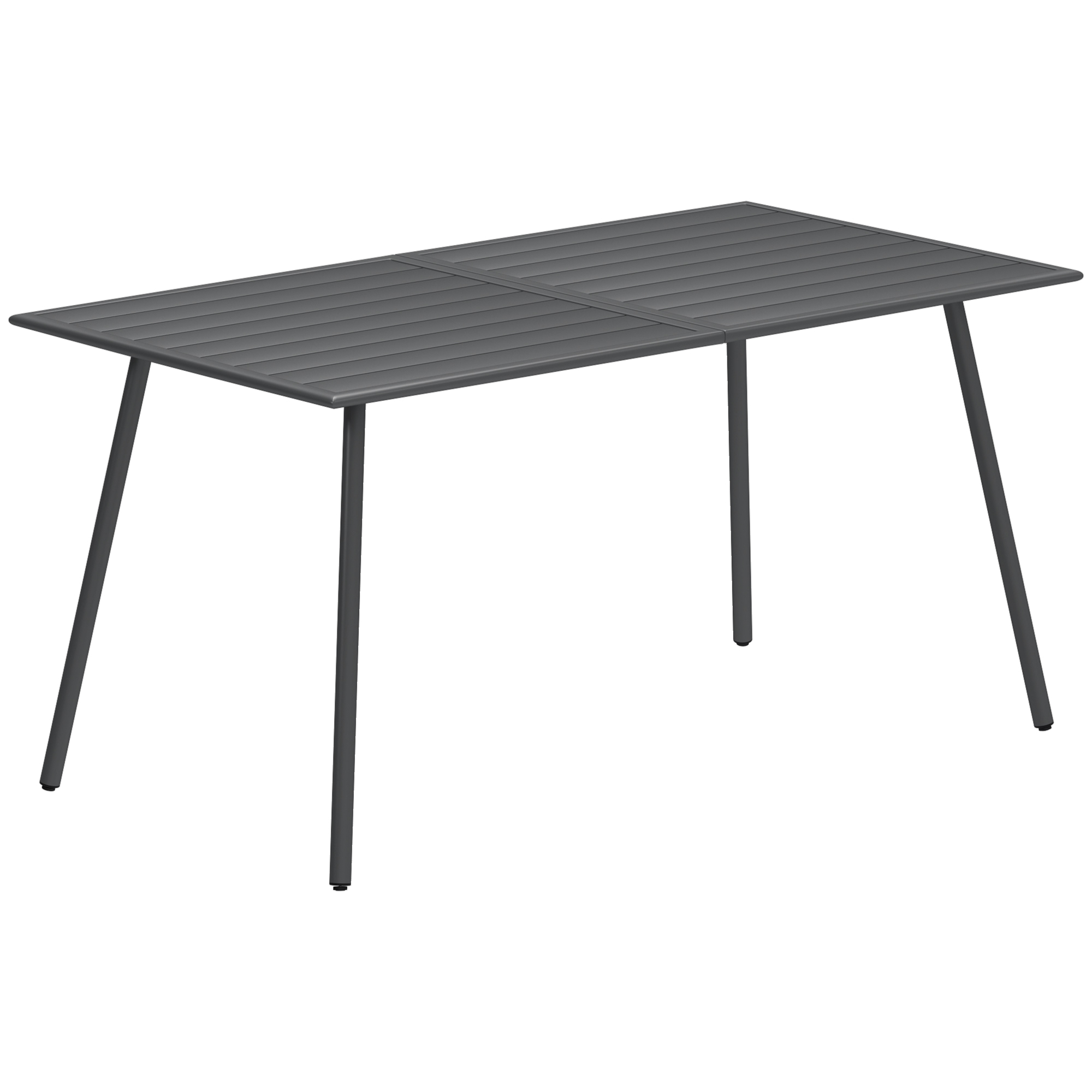 Outsunny Table à manger de jardin pour 6 personnes avec plateau à lattes pour jardin, patio, terrasse, 150 x 80 x 74 cm, gris Outsunny Table à manger de jardin pour 6 personnes avec plateau à lattes pour jardin, patio, terrasse, 150 x 80 x 74 cm, gris