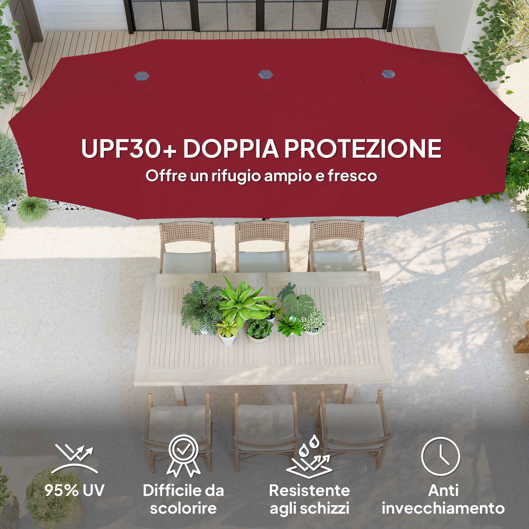 AXI Cyrus Premium Ombrellone Da Giardino Marrone/Beige - Ombrellone Da Giardino Marrone Beige Ombrellone Da Esterno 300x300 Cm Ombrellone Da Terrazzo Struttura Alluminio Rotazione 91542254