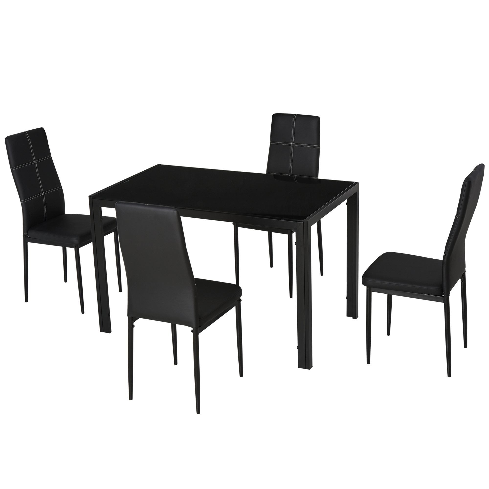 Set Da Pranzo HOMCOM 3 Pezzi - Tavolo 80x80x76 Cm E 2 Sedie In MDF E Pelle PU, Grigio, Salvaspazio - Foto 10