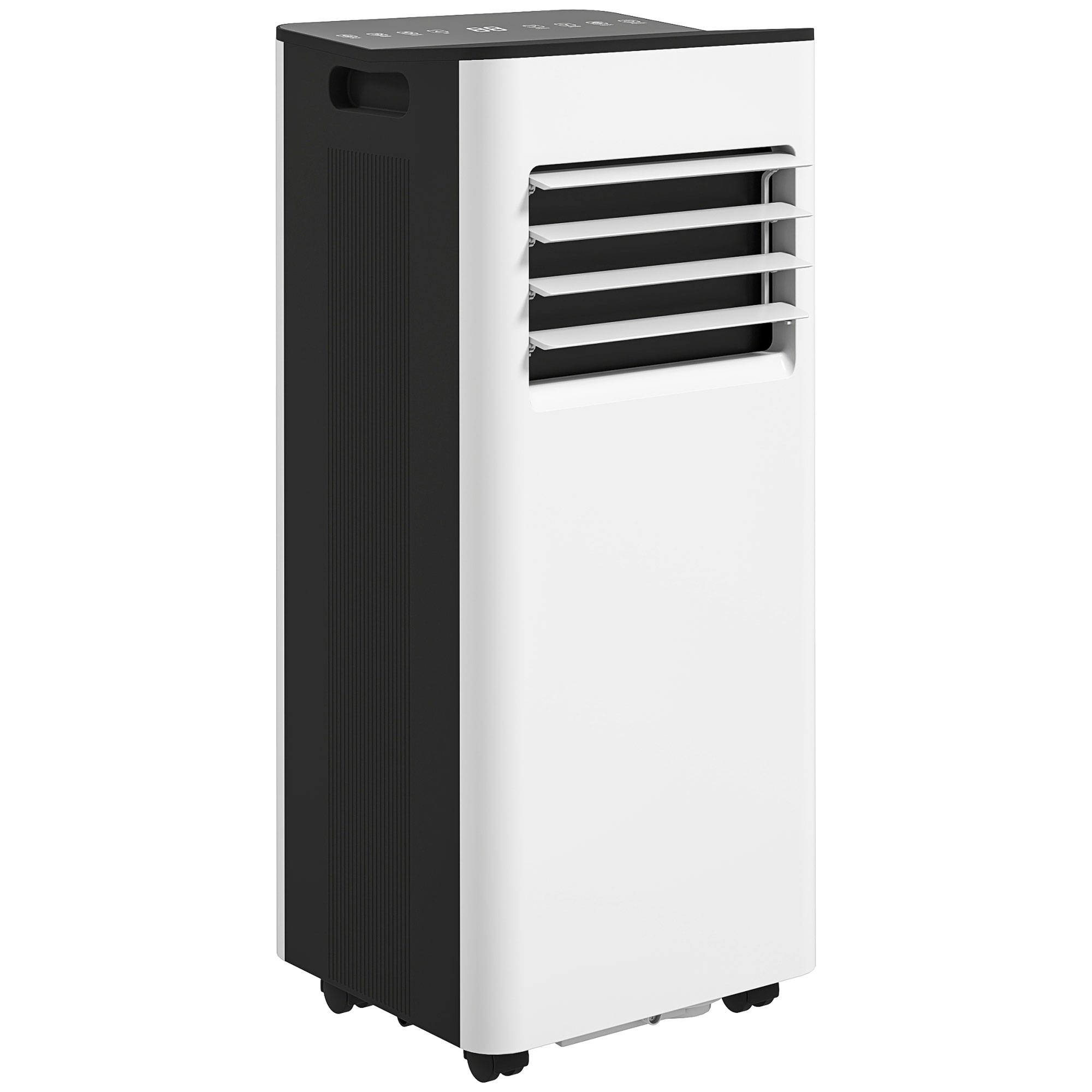 HOMCOM Aire Acondicionado Portátil 3 en 1 9000 BTU con Control Remoto Pantalla LED Temporizador 2 Velocidades para 28m² Blanco