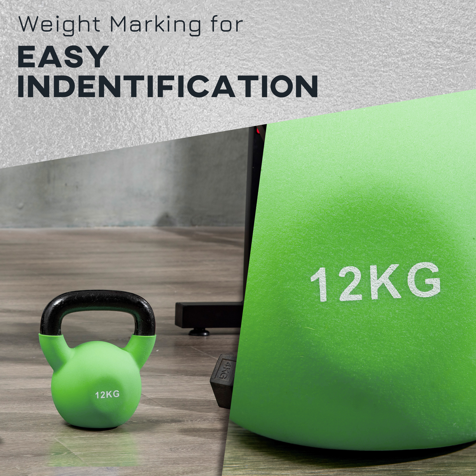 HOMCOM Soft Kettlebell, 12kg Kettle Bell with Non-Slip Handle for Home Gym Weight Lifting and Strength Training, Green 5