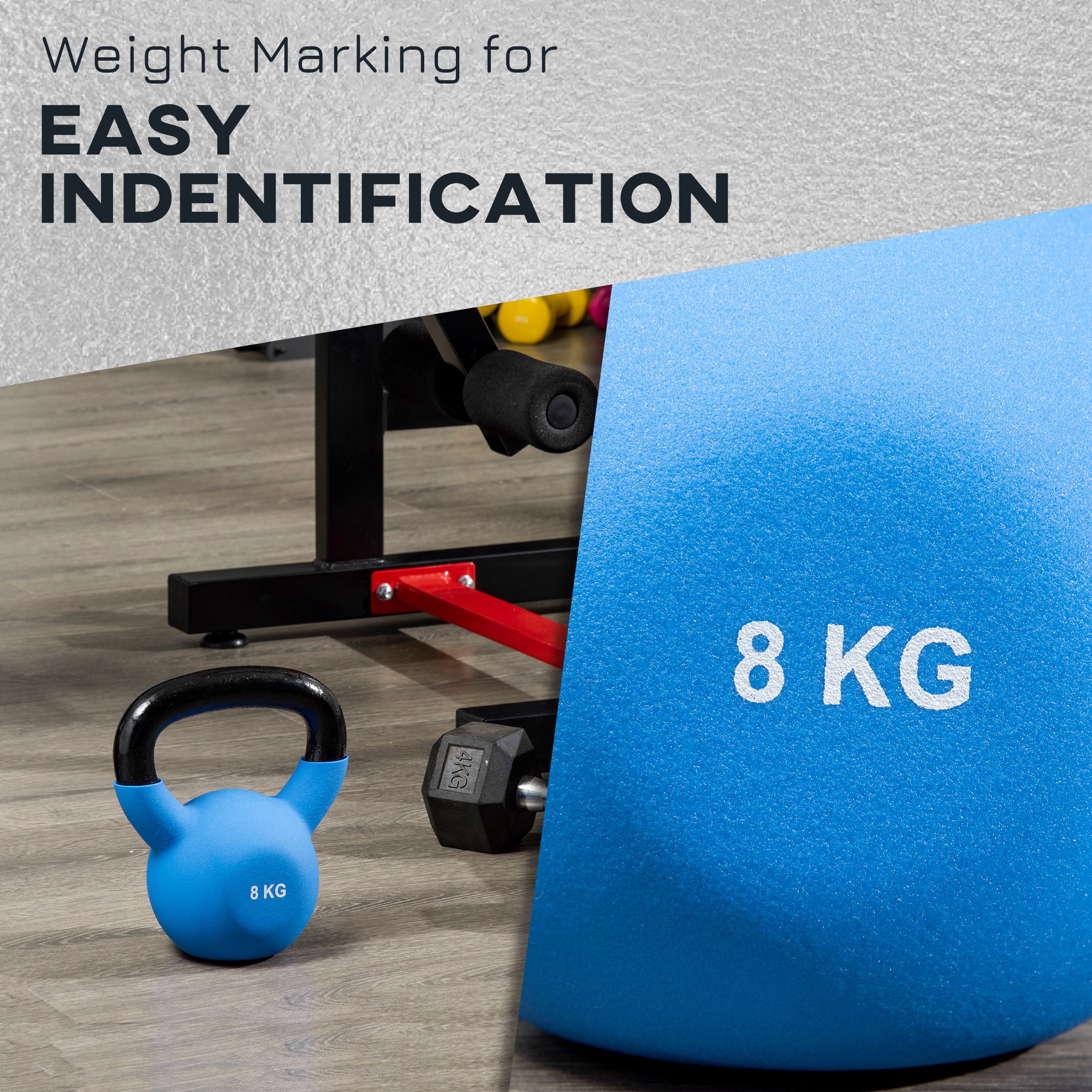 HOMCOM Soft Kettlebell, 8kg Kettle Bell with Non-Slip Handle for Home Gym Weight Lifting and Strength Training, Blue 5