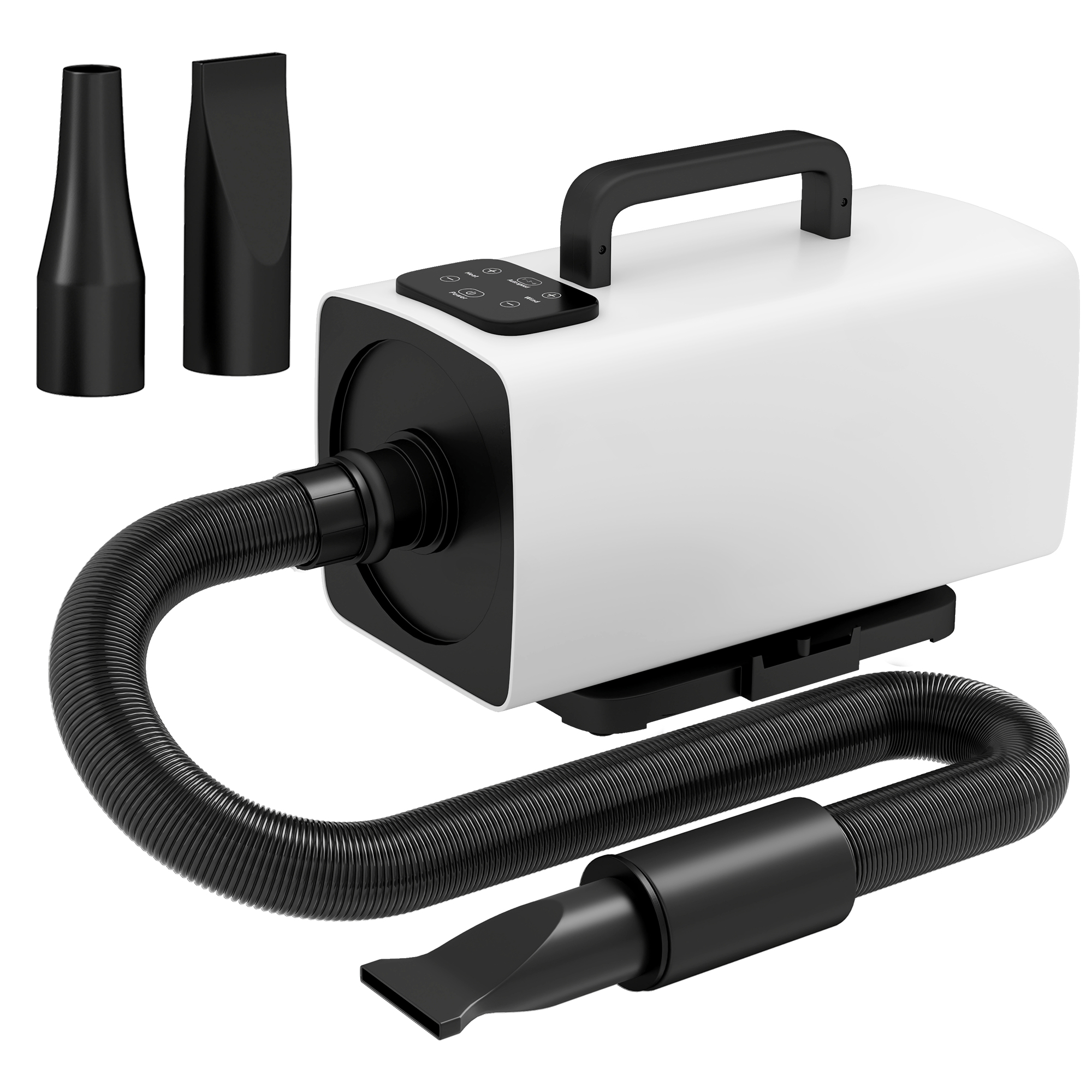 PawHut Secador para Perros de 2200W con Pantalla Digital Velocidad y Temperatura Ajustables 3 Boquillas Blanco