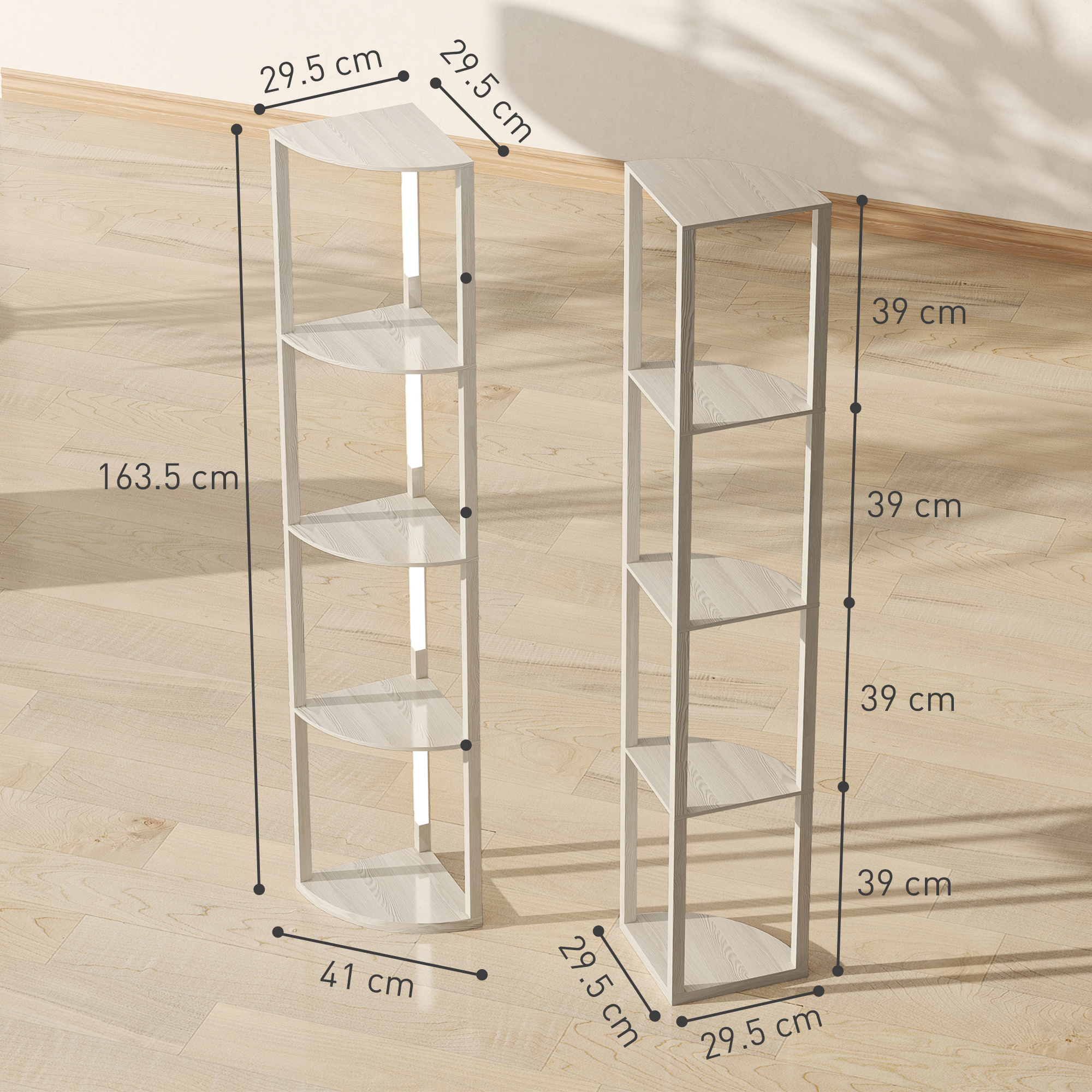 HOMCOM Three-Tier Corner Floor Lamp 3