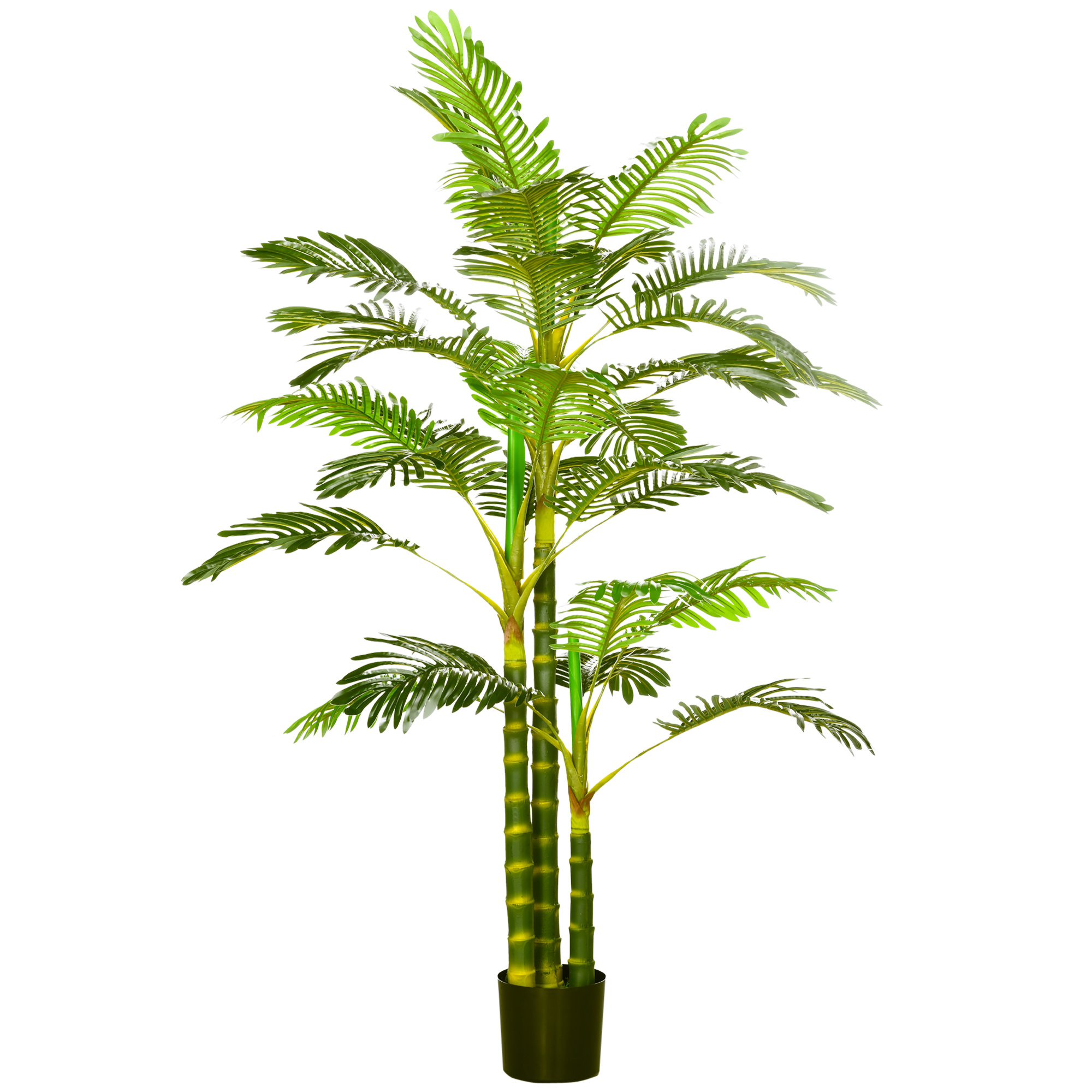 HOMCOM Palmera Areca Artificial 190cm Árbol Artificial con 30 Hojas Decoración de Interior y Exterior Ø19,5x190 cm Verde   Aosom España