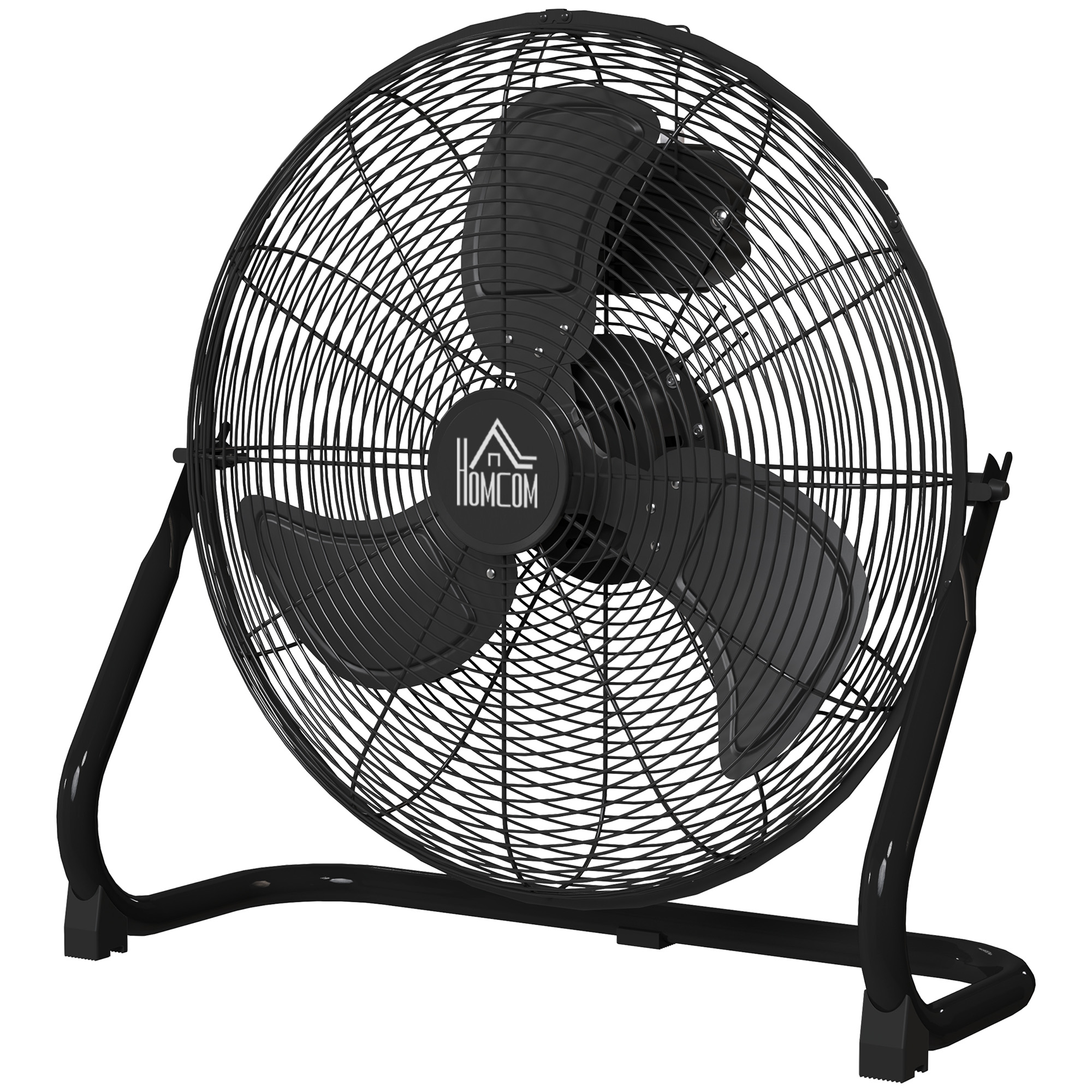 HOMCOM Ventilateur de bureau électrique portable avec 3 vitesses et inclinaison réglable à 120° flux d'air puissant noir