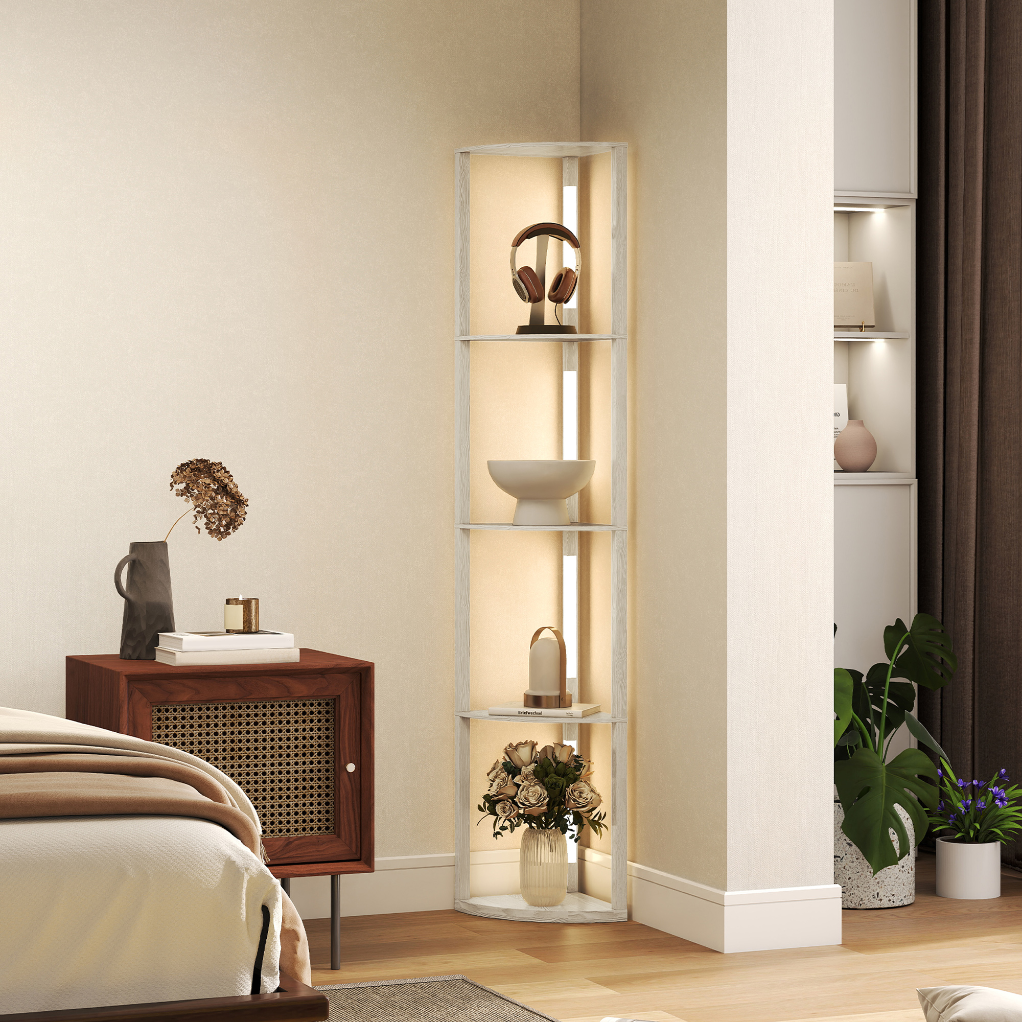 HOMCOM Three-Tier Corner Floor Lamp 2
