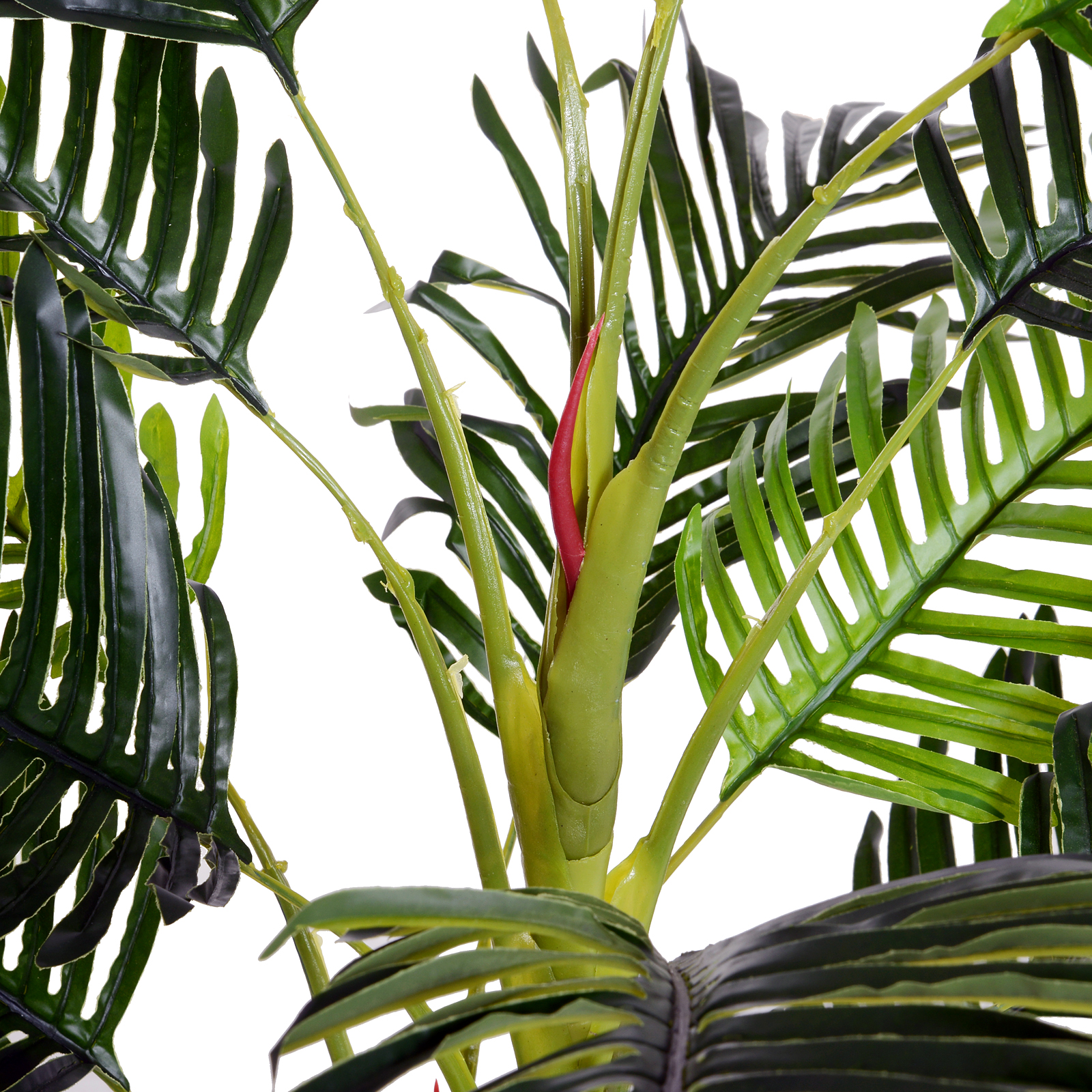 Outsunny Palmier Artificiel 123cm - Décoration Intérieur/Extérieur, Plastique, Pot Inclus, Vert