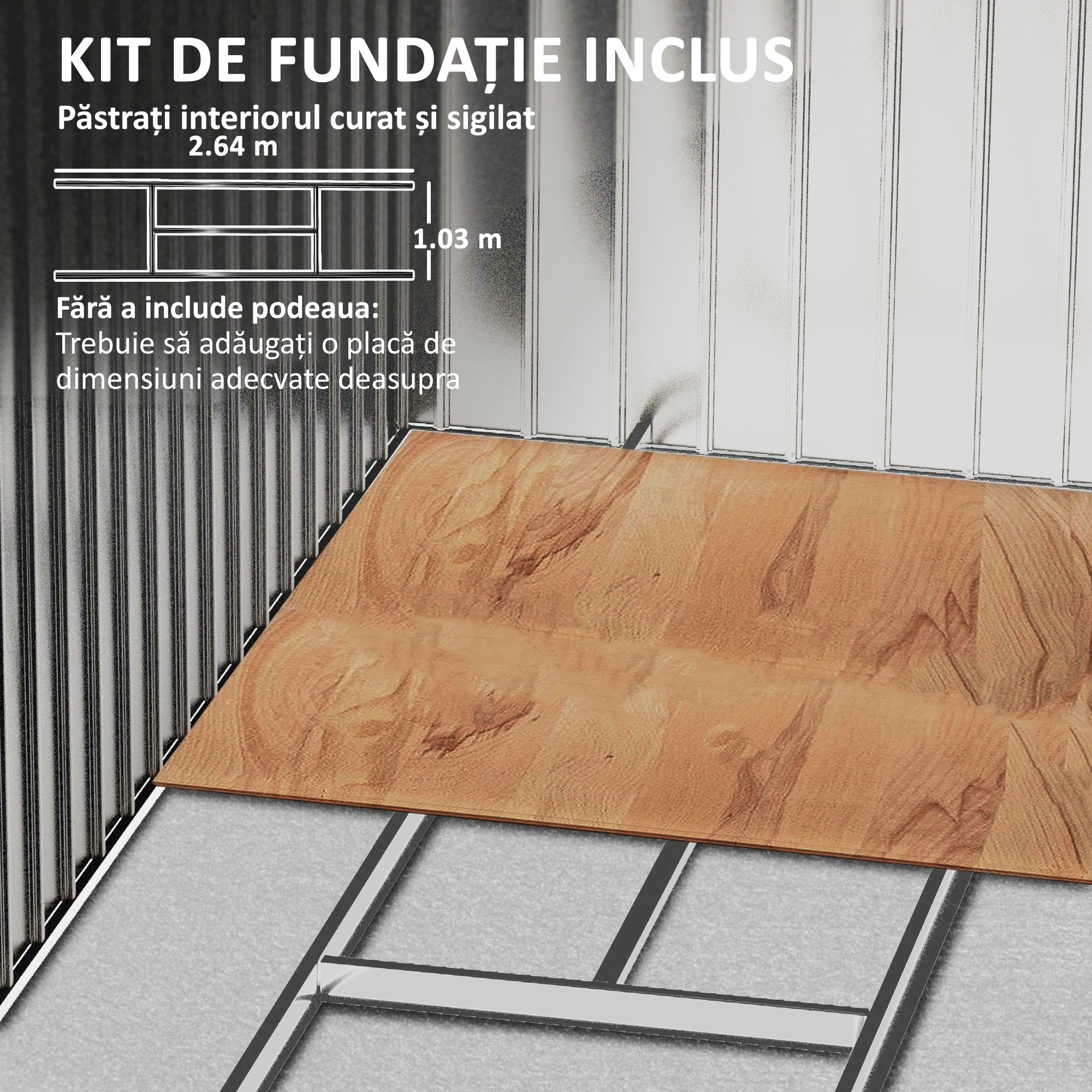  Casuta de Gradina din Metal cu Aerisiri si Usa Dubla Glisanta, 2,1x1,3 m, Maro [5]