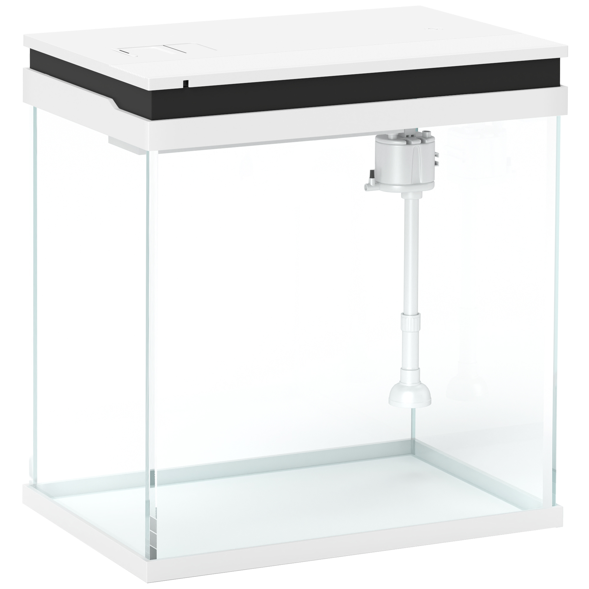 PawHut 28L Glass Aquarium Fish Tank with Filter, LED Lighting, for Betta, Guppy, Mini Parrot Fish, Shrimp, 38 x 26 x 39.5cm