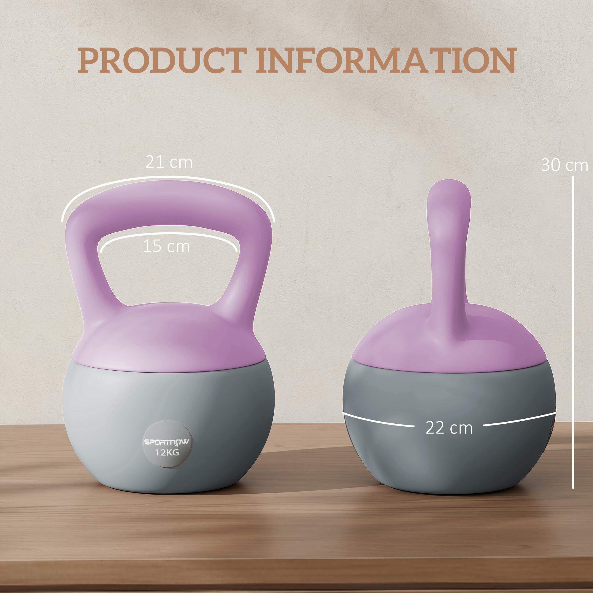 SPORTNOW 12KG Soft Kettlebell, Kettlebell with Non-Slip Handle for Home Gym, Weight Lifting, Strength Training, Purple/Grey 3