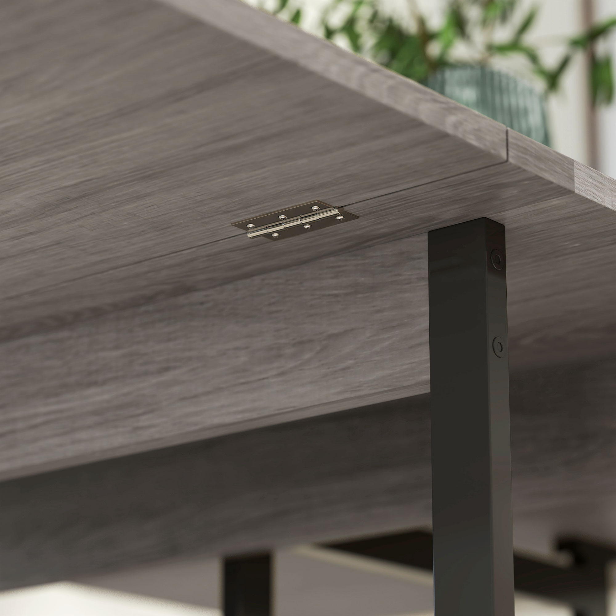 HOMCOM Four-Person Drop Leaf Table Grey Wood-Effect 9