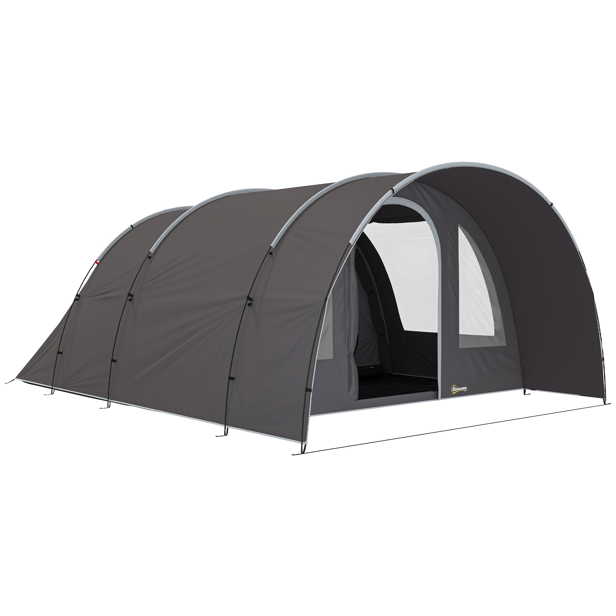 Outsunny Tente de camping avec porche pour 4 à 6 personnes légère ventilée étanche 5 000 mm montage facile sac de transport vert
