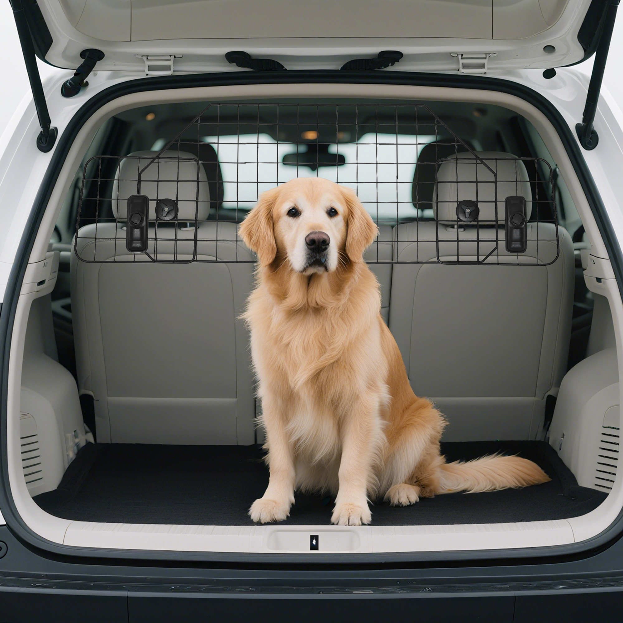 PawHut Dog Guard for Cars Adjustable Boot Barrier Metal Mesh Pet Headrest, 90-120W x 40.5H cm 2