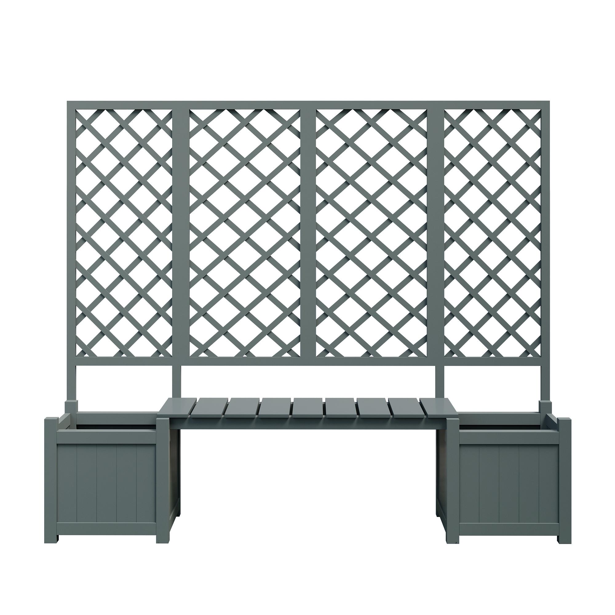 Pflanzkübel mit Spalier und Sitz für Garten Hof Terrasse, für Kletterpflanz günstig online kaufen