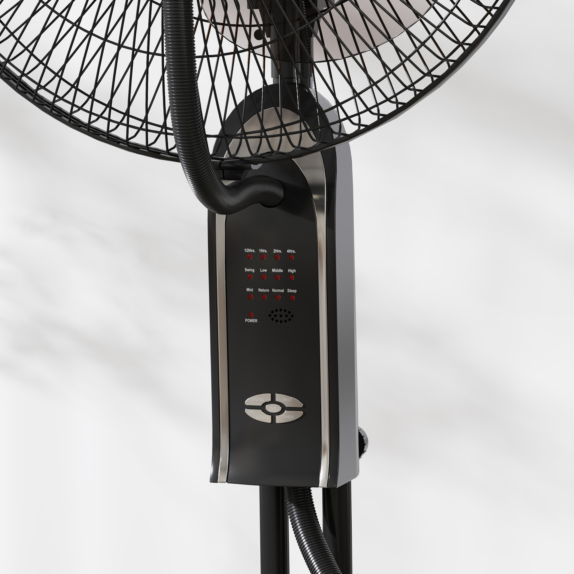  Ventilator cu Pulverizare de Apa, 3 Viteze si 3 Moduri cu Telecomanda, Negru [8]