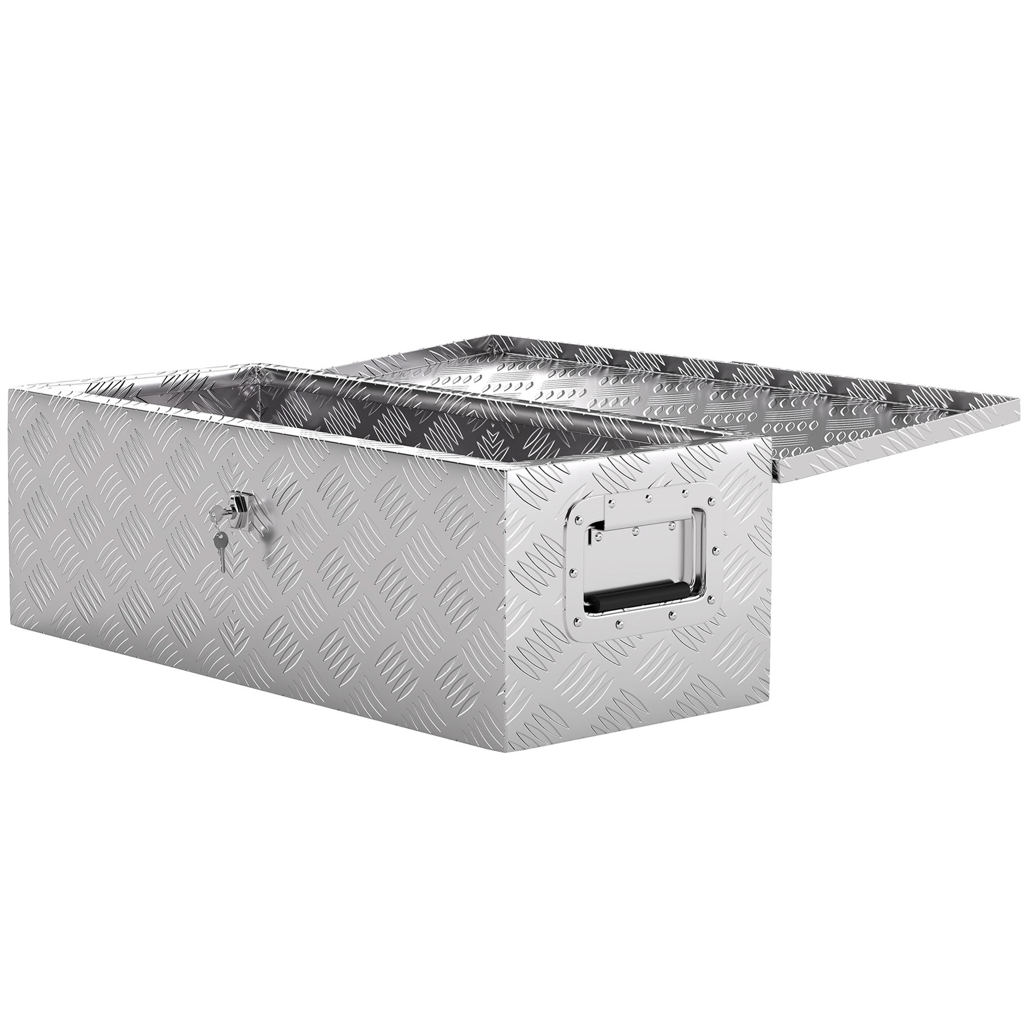 Carro Herramientas Taller Caja De Herramientas De Aluminio Para Camión O Furgoneta, 30"x13"x13", Resistente A La Intemperie, Con Cerradura Almacenamiento Herramientas Remolque