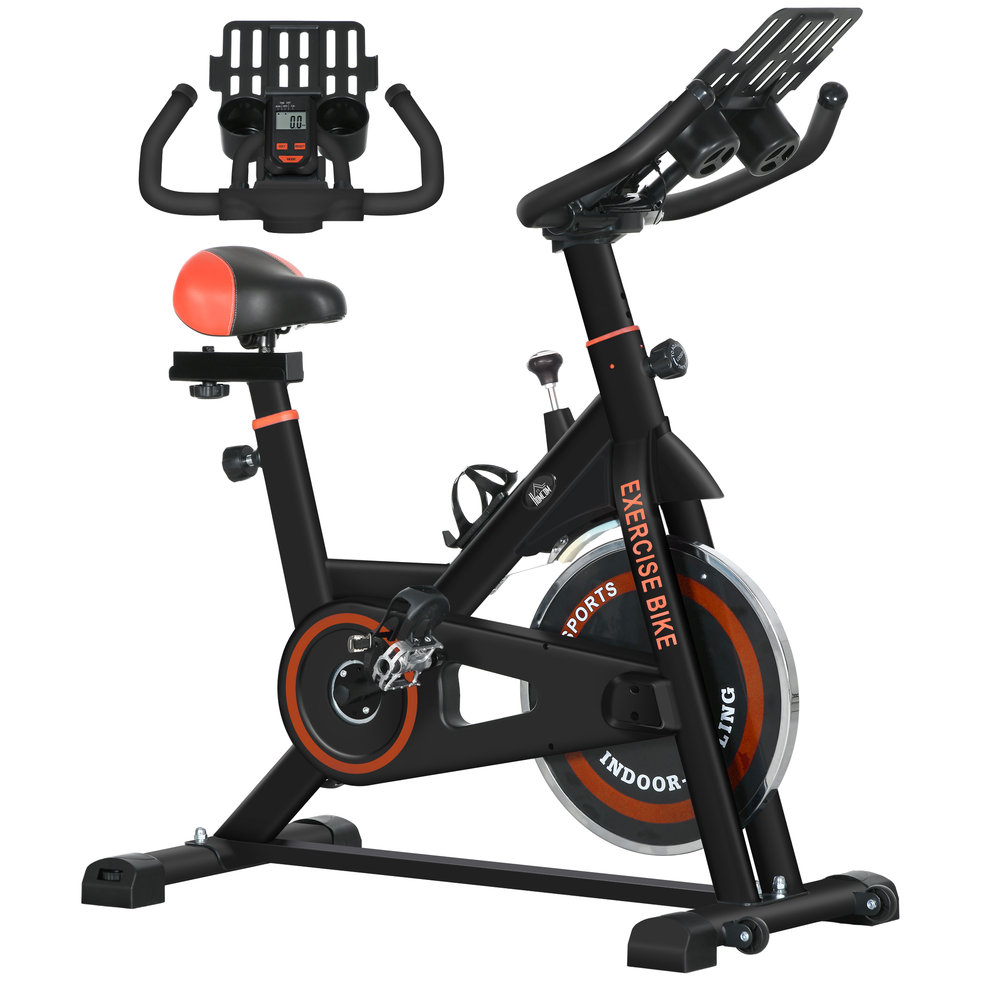 HOMCOM Bicicletă Fitness Volant Reglabil Alb | Aosom Romania