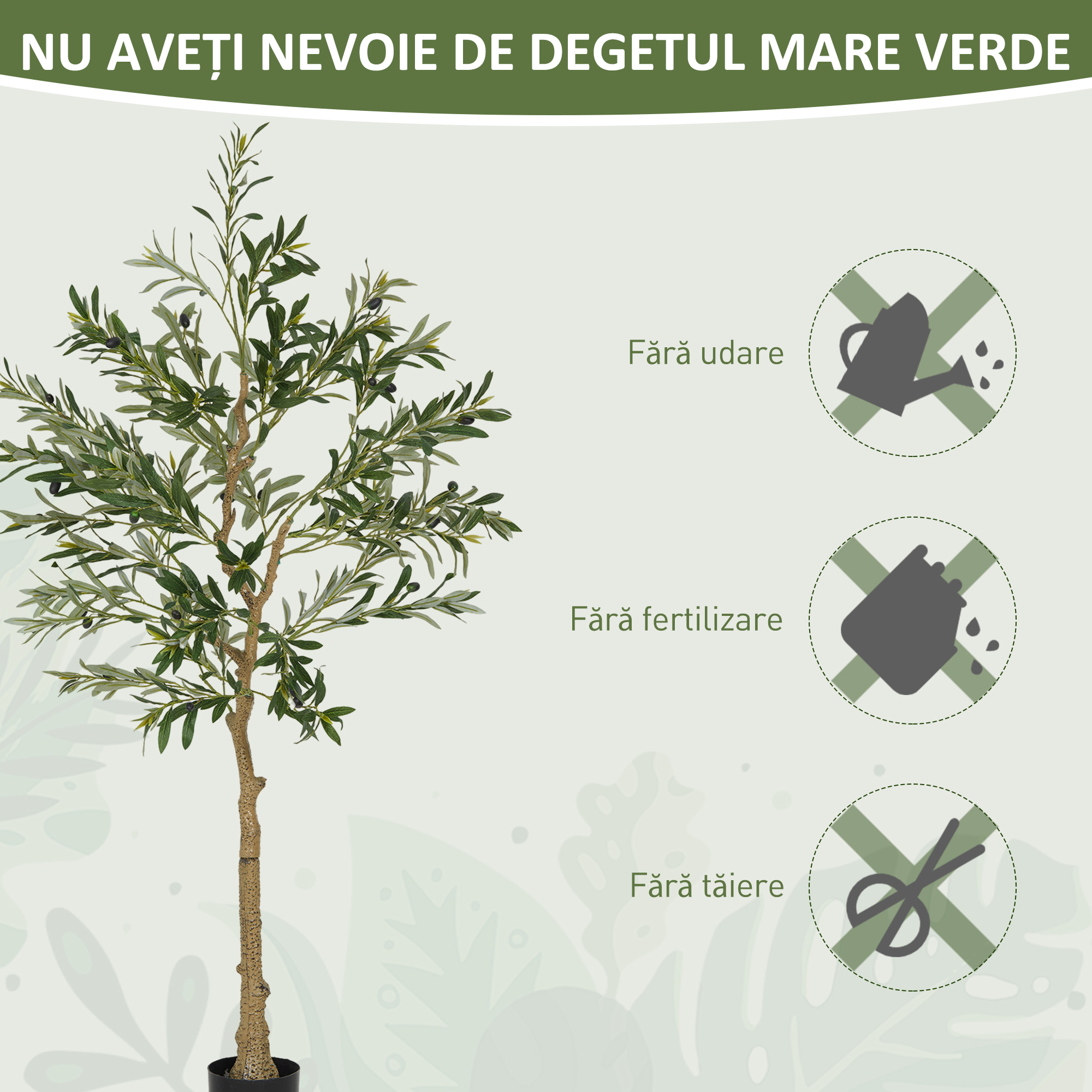  Planta Artificiala Maslin 150 cm cu 720 Frunze, 32 Masline si Ghiveci [6]