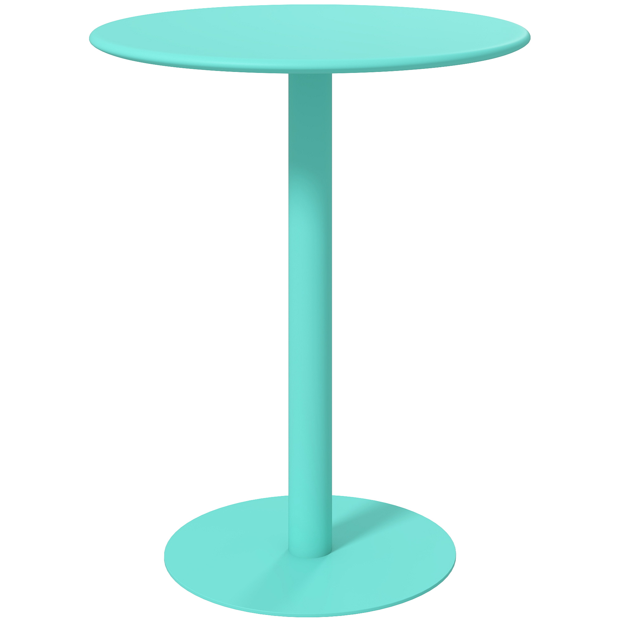 HOMCOM Mesa de Comedor Redonda para 2 Personas Mesa de Cocina de Acero para Interior y Exterior Ø60x72 cm Verde