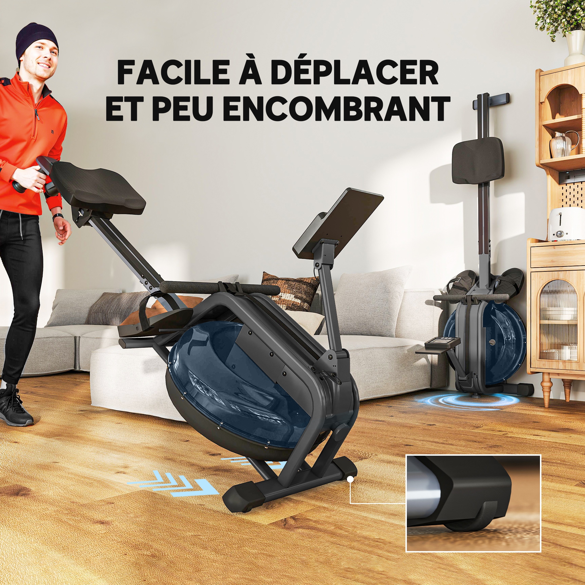 SPORTNOW Rameur à Eau Rameur Musculation D'appartement 6 Niveaux De