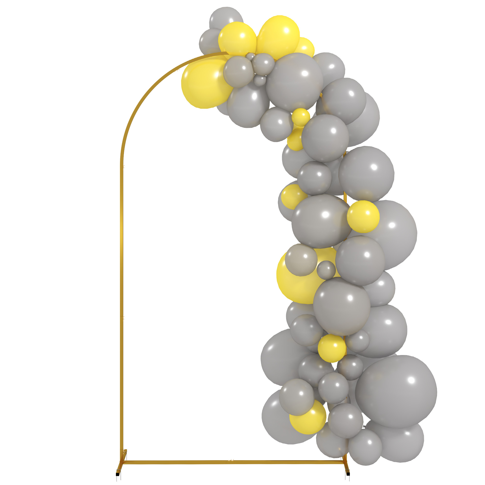Outsunny Support Bogenbogen aus goldenem Metall für Hochzeit, 2,2 m, Gartenbogen, Hochzeit, Geburtstagsfeier, Babyparty, Blumenballonbogen Aosom