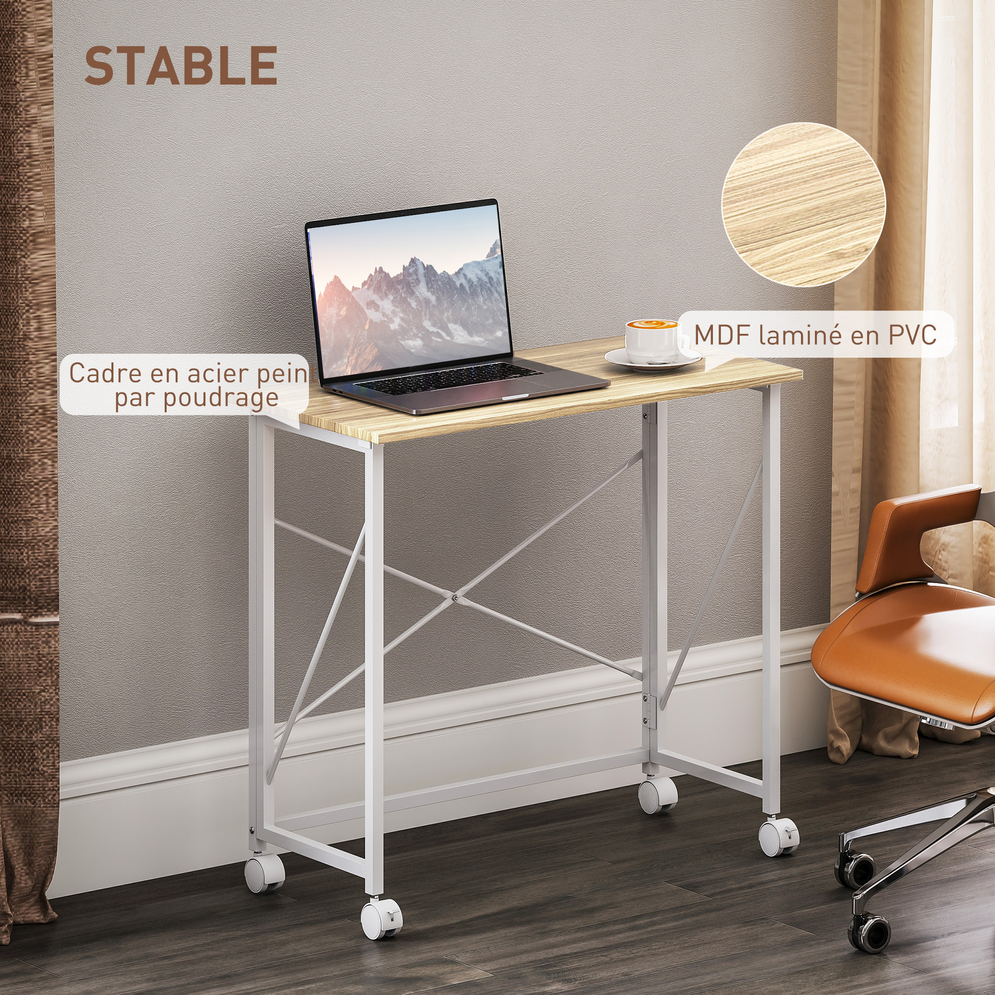 Table De Bureau Pliable Pour Pc, Table De Lit Pliante, Avec Fente Pour