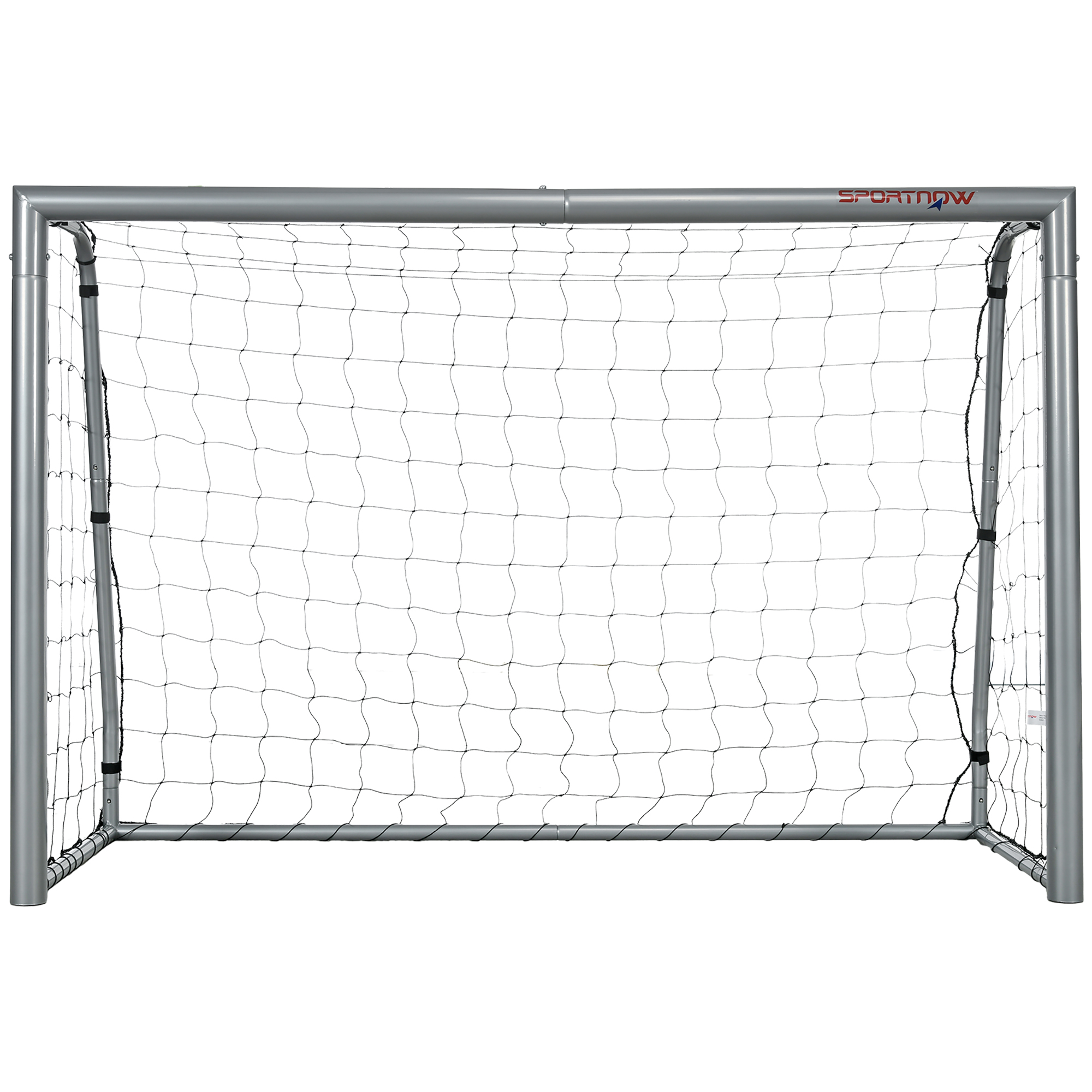 SPORTNOW Fußballtor 180x120x60 cm mit Schrauben und Heringen, Graues Fußballnetz aus PE und Metall Aosom