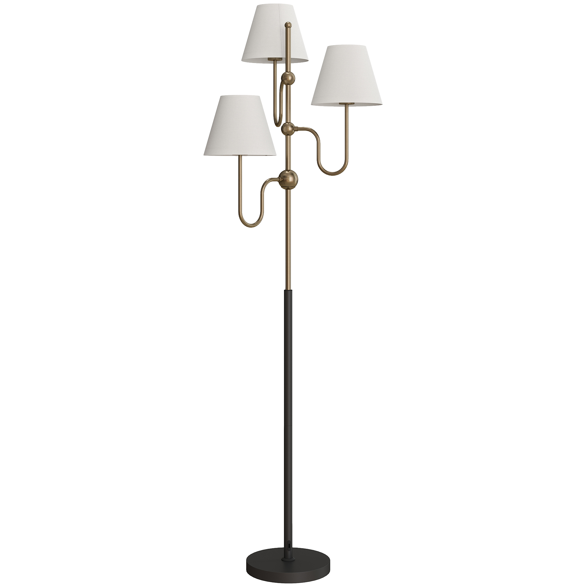 HOMCOM LED Floor Lamp with Shelves, 4 Layers Dimmable Modern Standing Lamp with 3 Brightness Levels and Foot Switch for Living Room, Bedroom, Office, Black