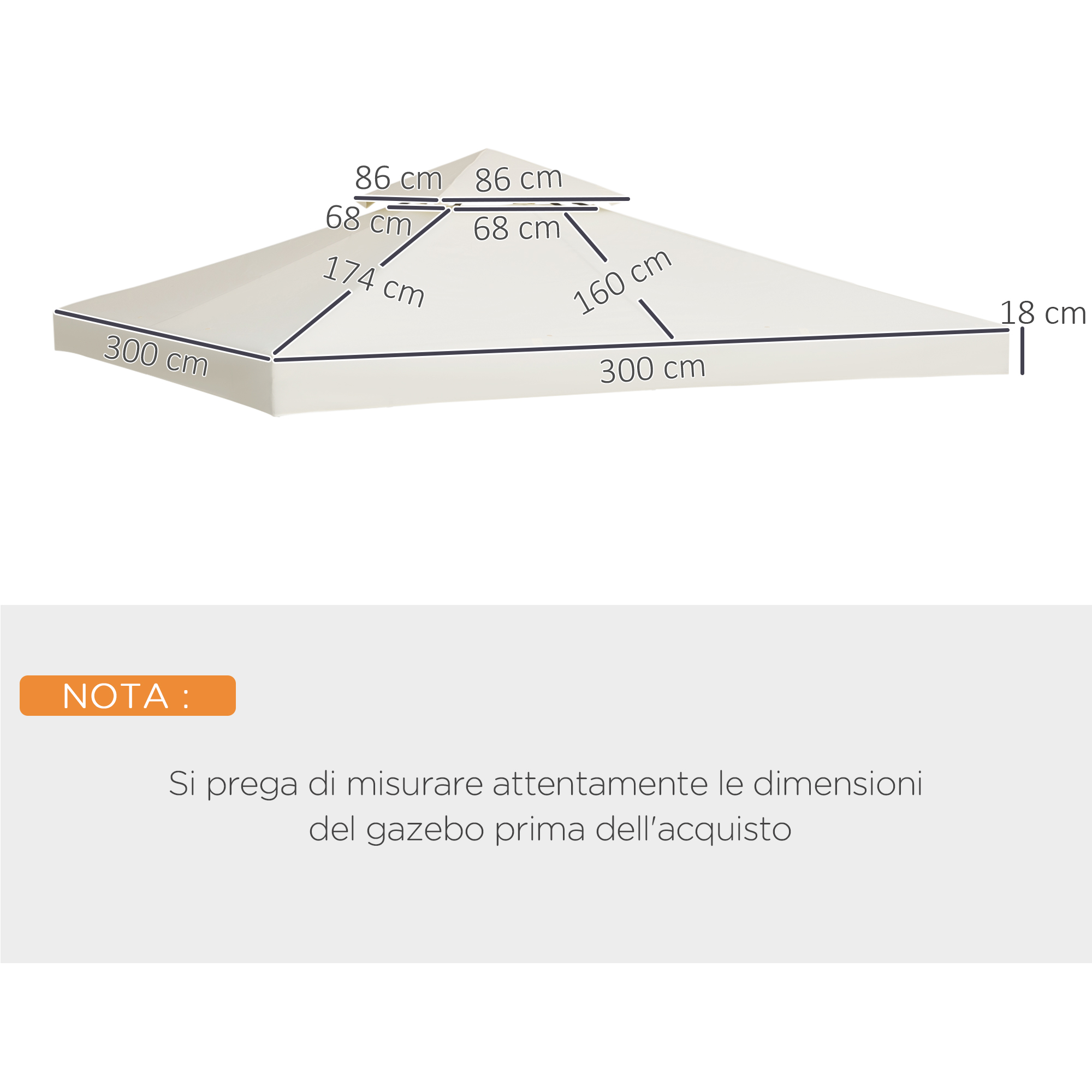Copertura di ricambio per ombrellone da 3 m, 6 montanti, protezione UV, copertura per ombrellone impermeabile, ricambio per balcone, giardino, piscina e spiaggia