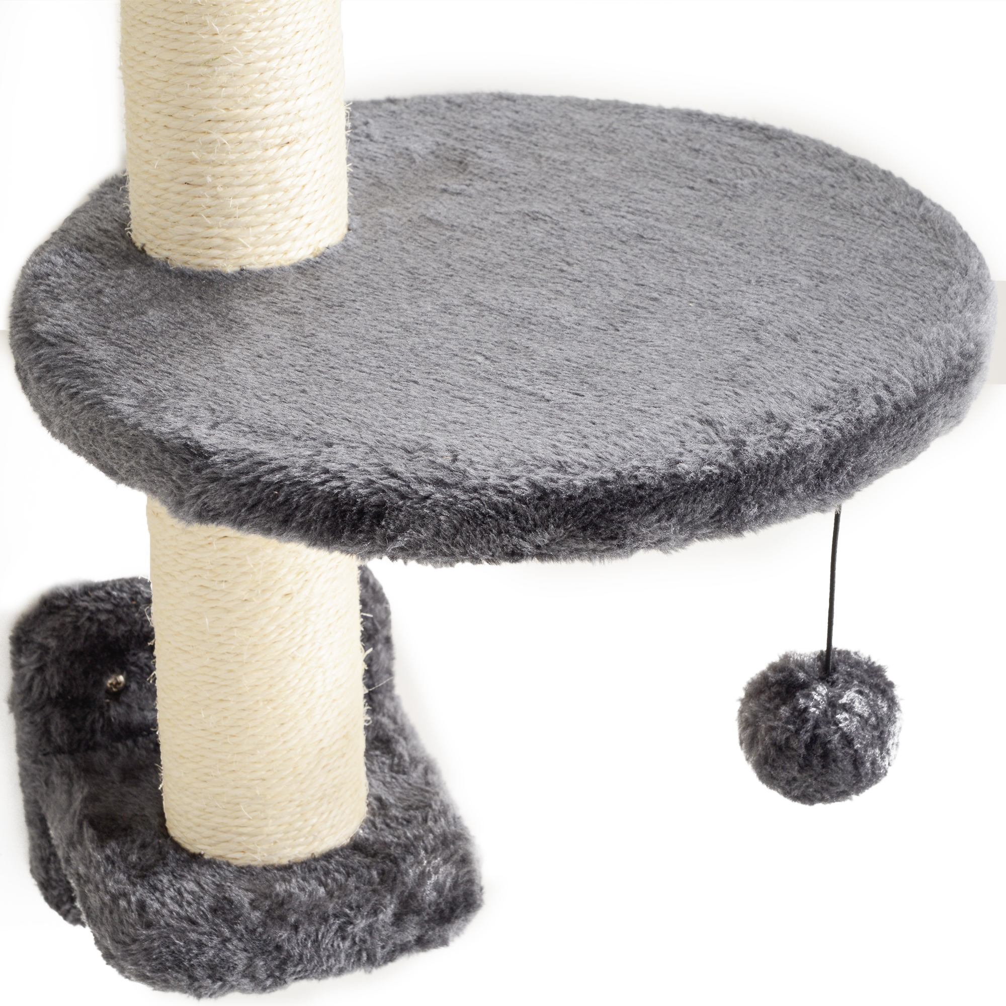 PawHut klimwand voor katten, 4 stuks, klimmuur voor katten, incl. 1 x duikplatform, 3 x krabpalen, klimwandset, kattenboom met hangmat, kattenligstoel, kattentrap, sisal, beige roomwit