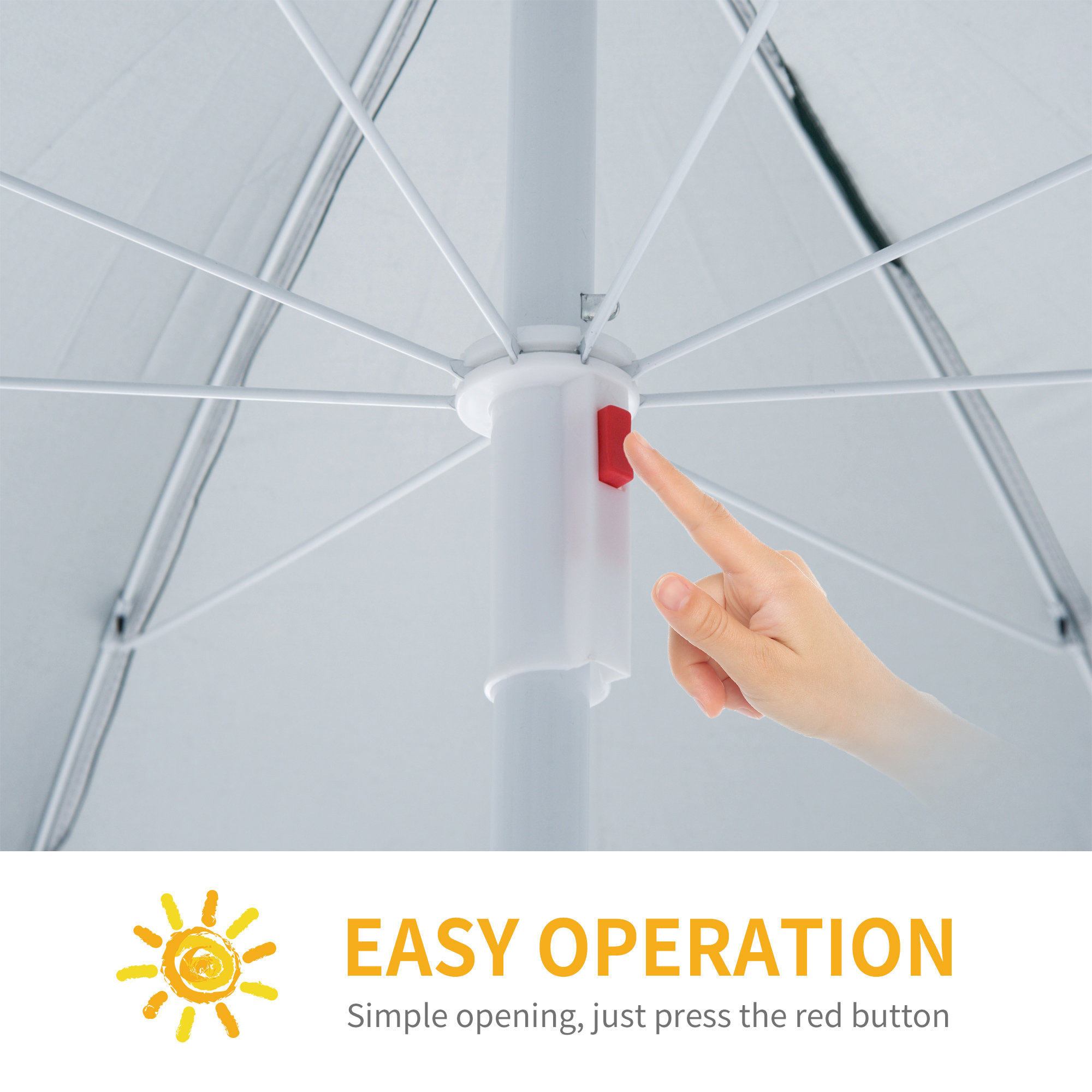 Outsunny 88" Arc 2.2M Fishing Umbrella Beach Parasol with Sides Brolly Shelter Canopy Shade with FREE Carry Bag Green 5