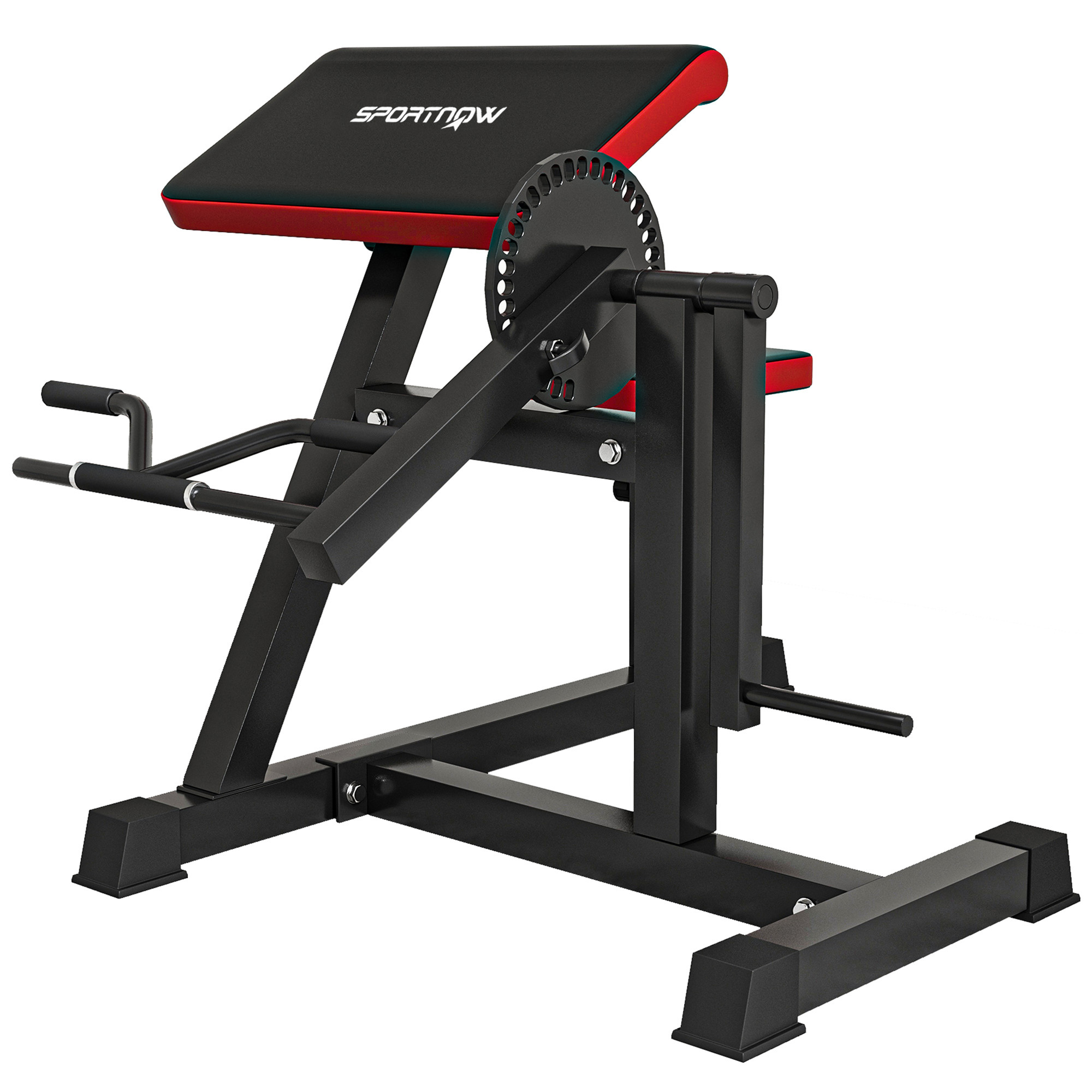 SPORTNOW Banc de musculation pour biceps, machine à biceps/triceps 2-en-1 hauteur de l'assise réglable 5 niveaux 105x95x80cm noir