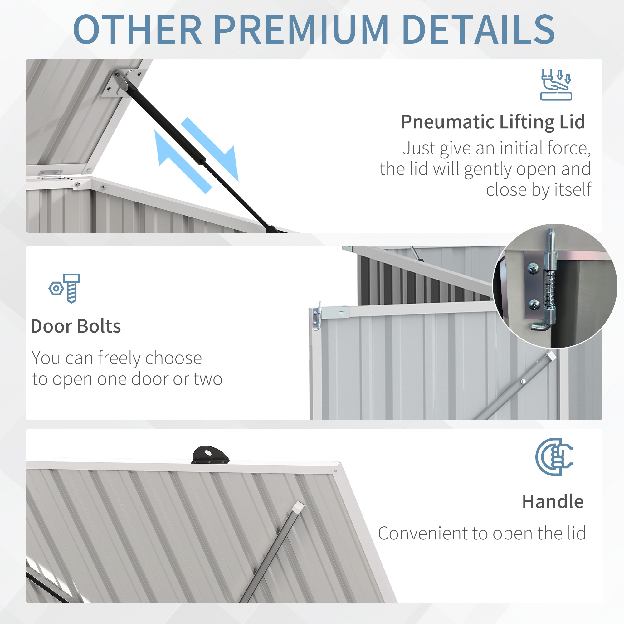 Outsunny 5ft x 3ft Garden 2-Bin Steel Storage Shed, Double Rubbish Storage Shed, Hide Dustbin w/ Locking Doors and Openable Lid 6